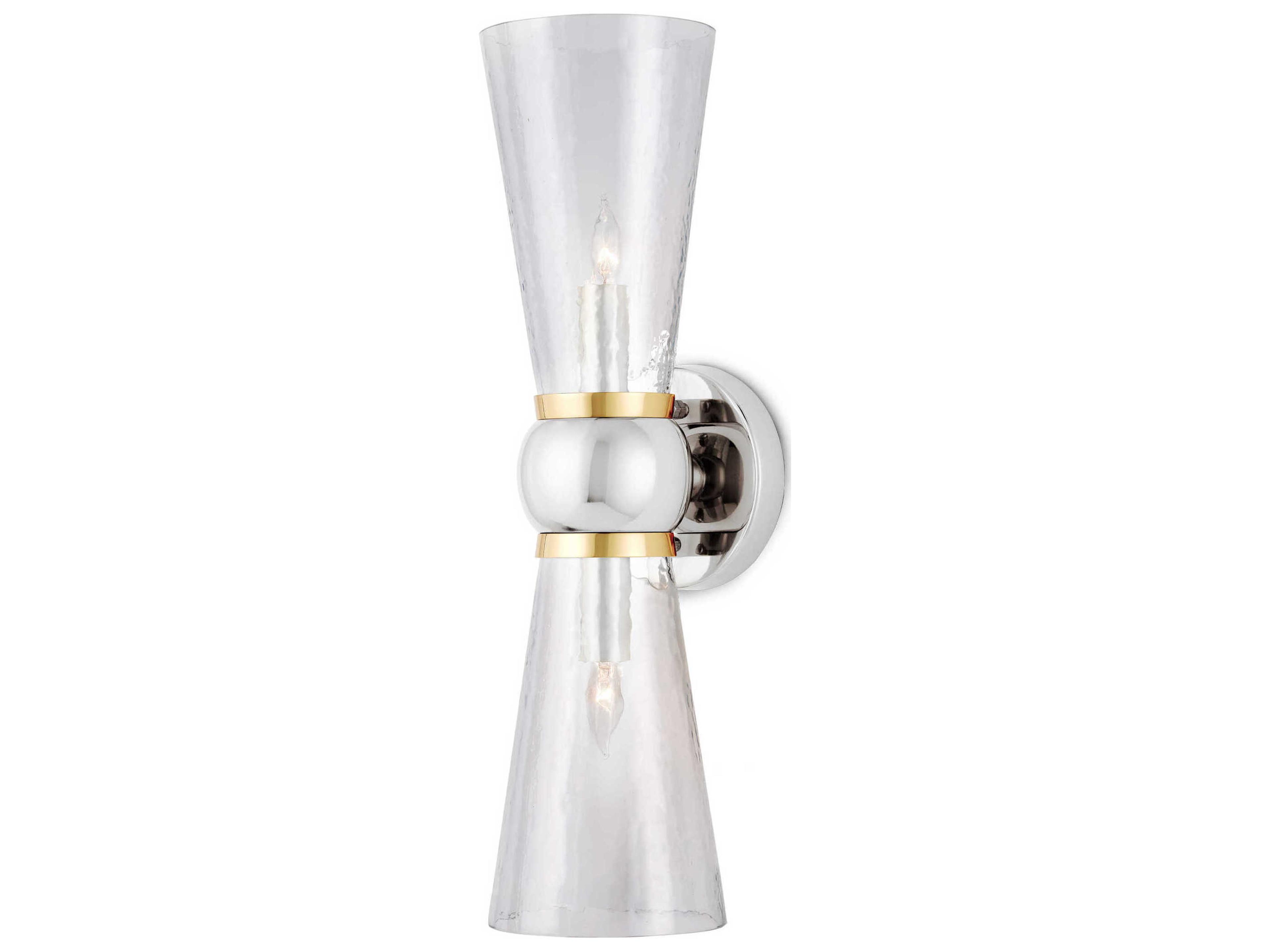 Currey & Company Byford 2-Light Polished Silver Wall Sconce