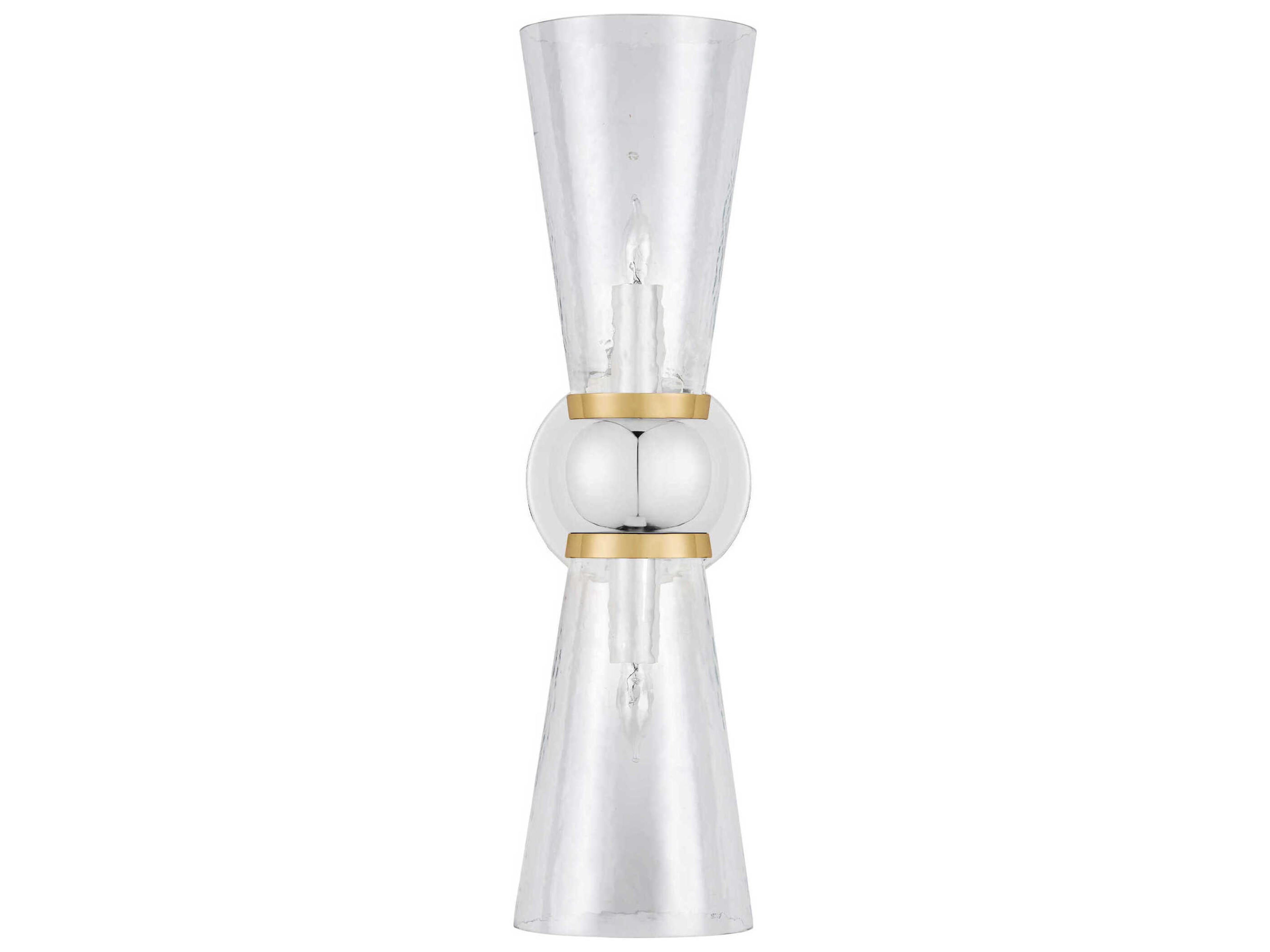 Currey & Company Byford 2-Light Polished Silver Wall Sconce