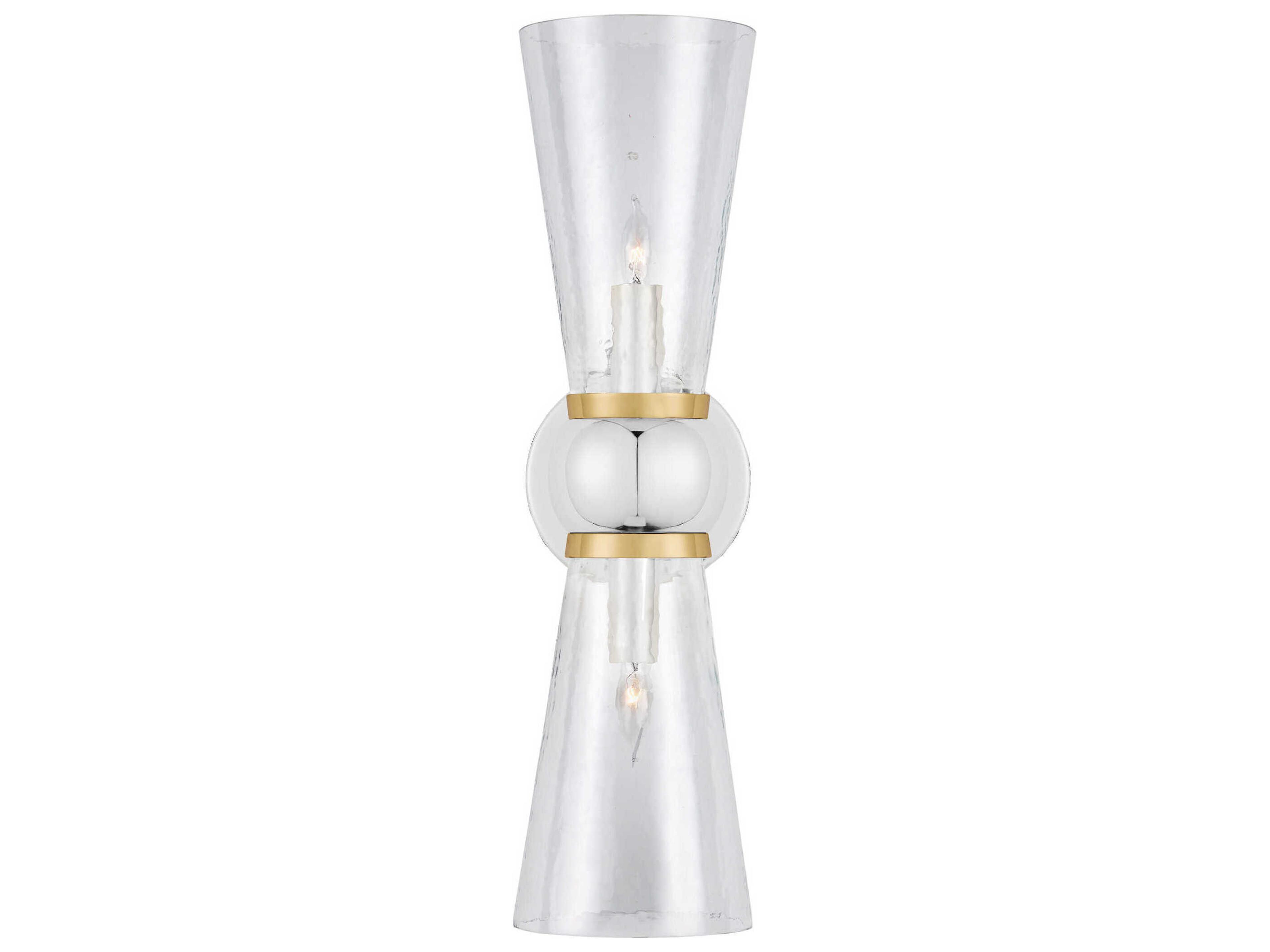 Currey & Company Byford 2-Light Polished Silver Wall Sconce