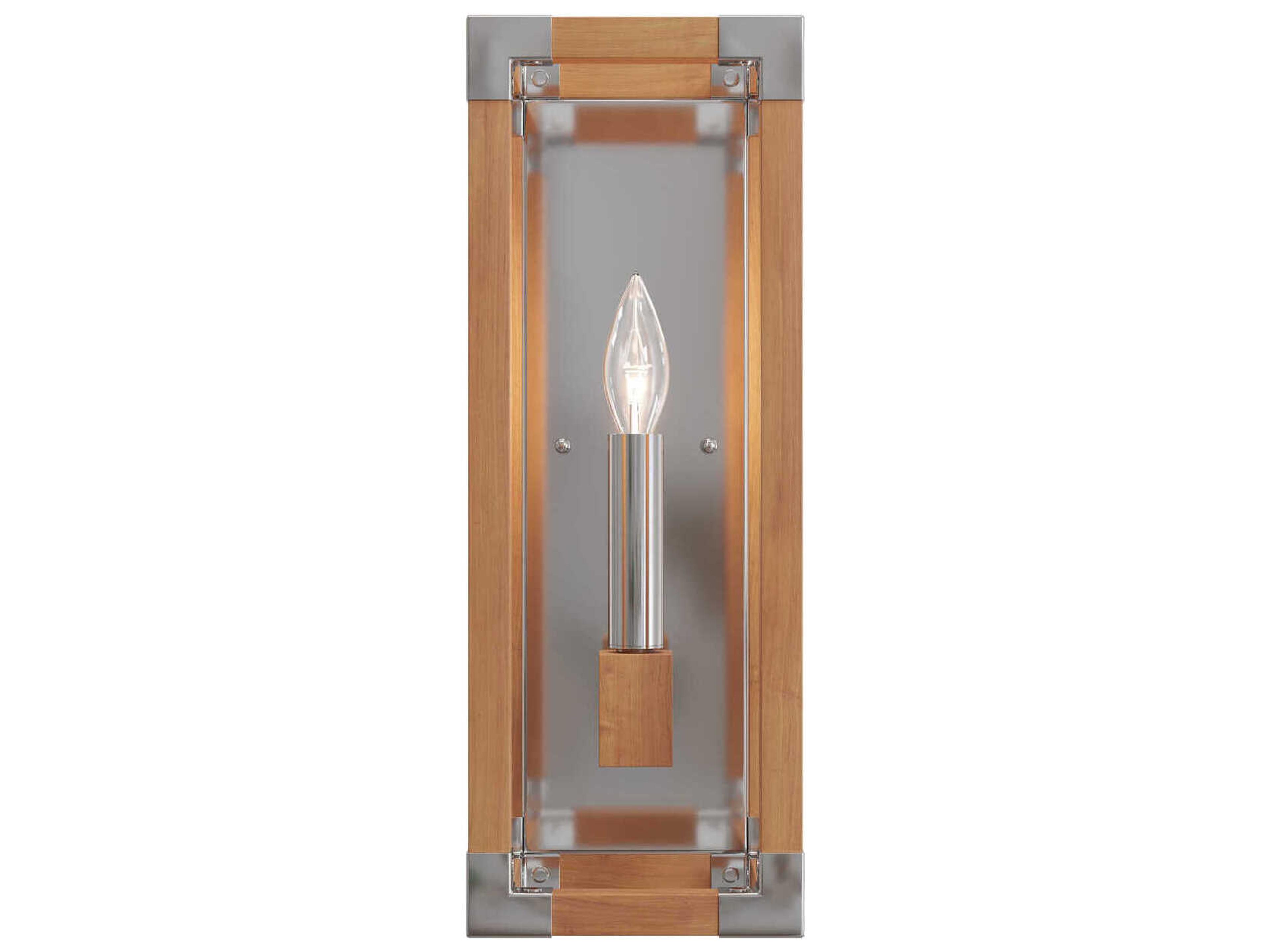 Currey & Company Boyd 1-Light Natural Polished Nickel Brown Wall Sconce