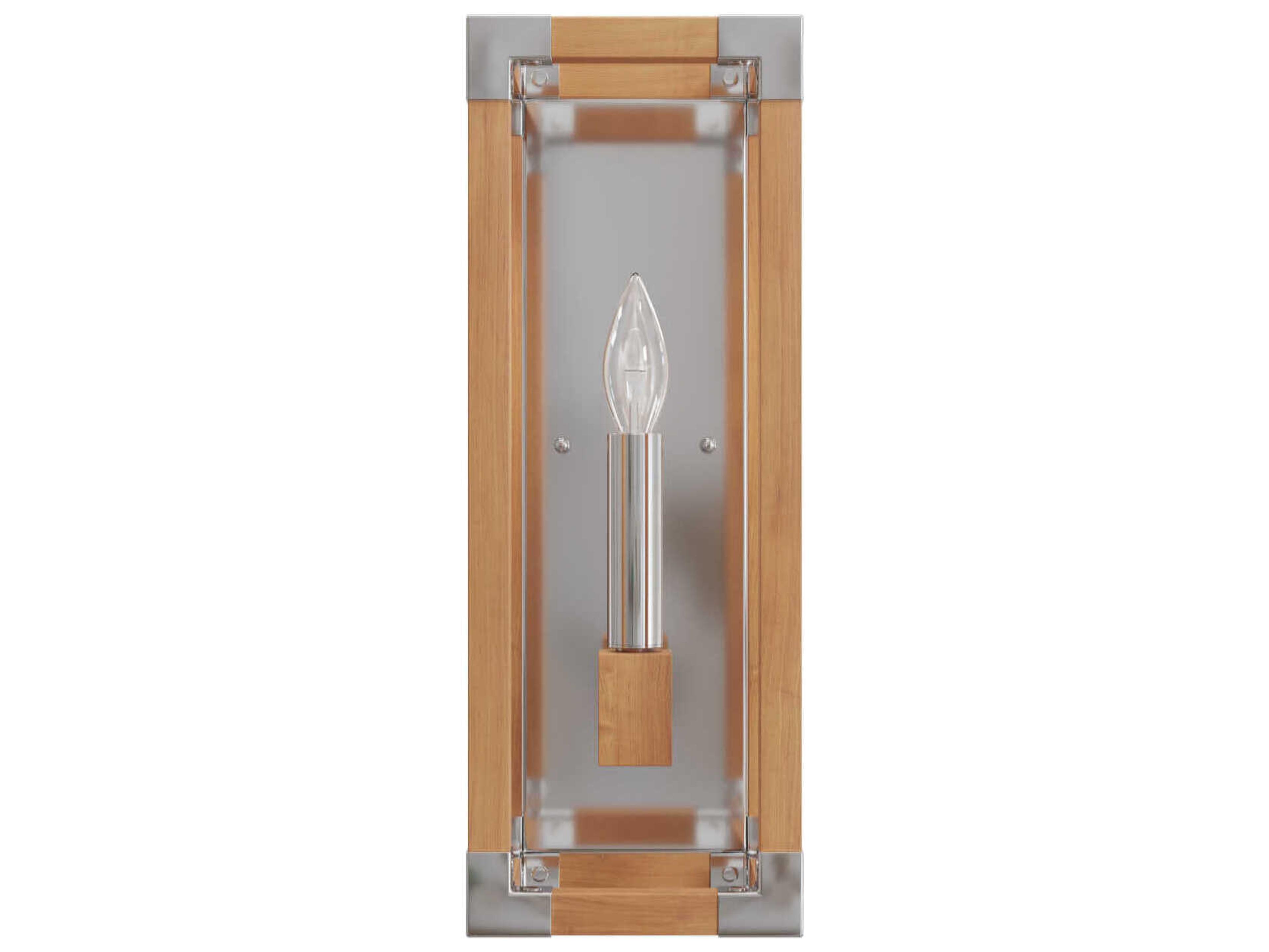 Currey & Company Boyd 1-Light Natural Polished Nickel Brown Wall Sconce