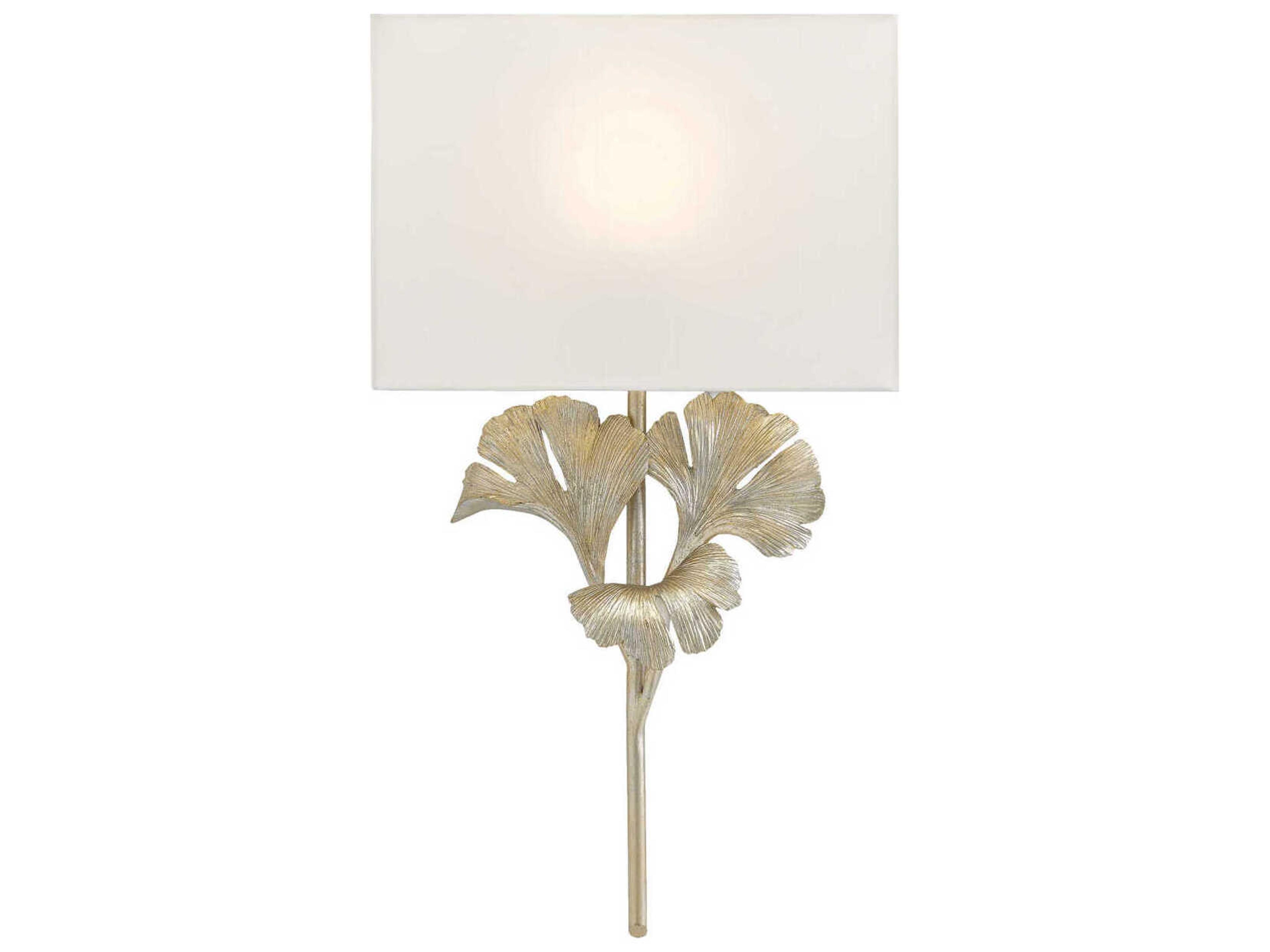 Gingko 1-Light Distressed Silver Leaf