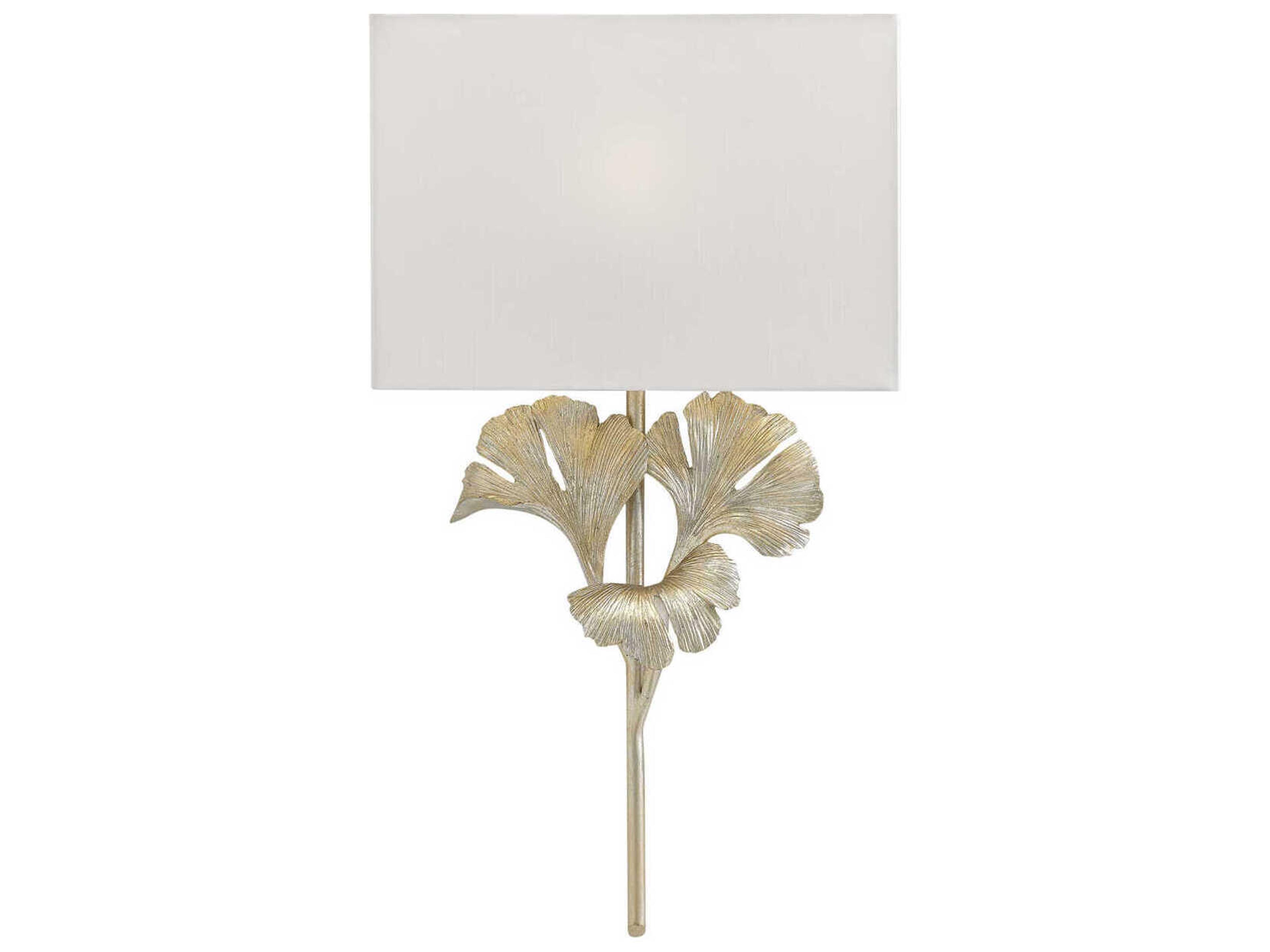 Currey & Company Gingko 1-Light Distressed Silver Leaf