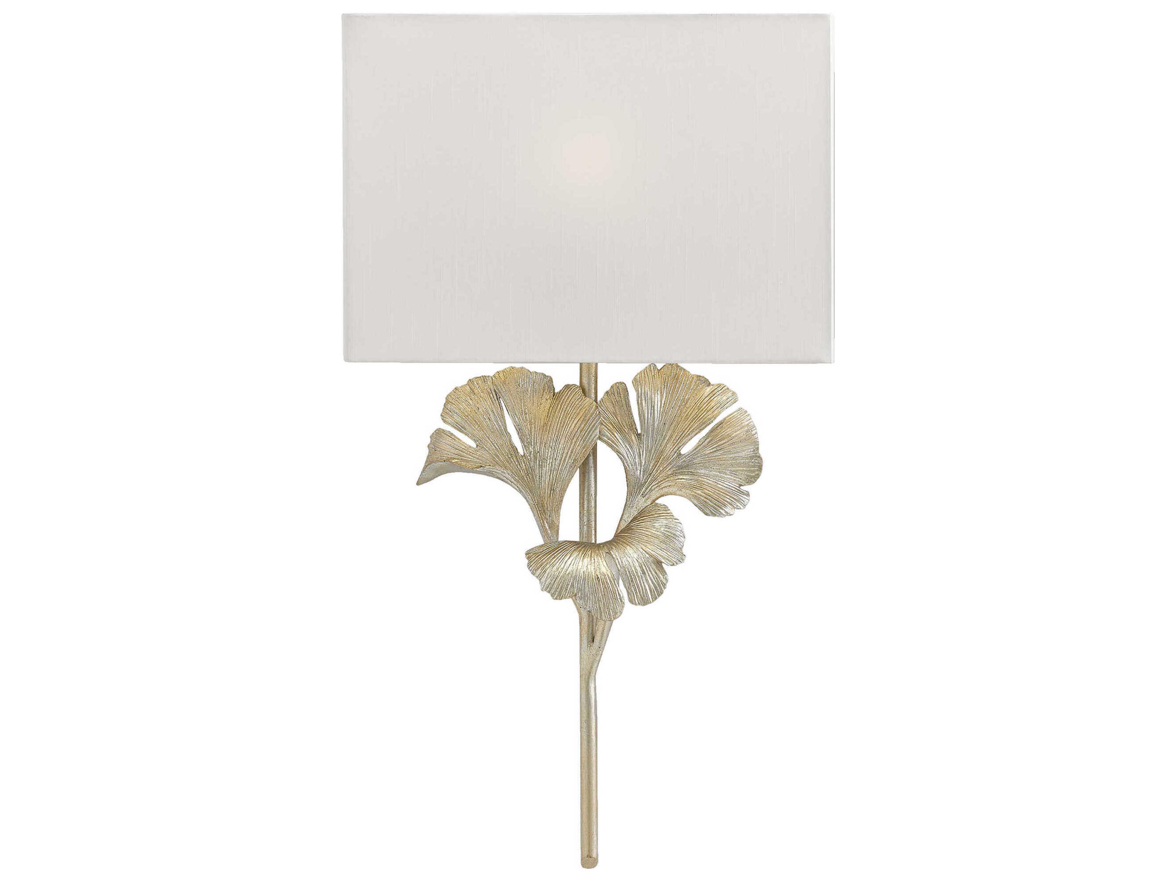 Currey & Company Gingko 1-Light Distressed Silver Leaf