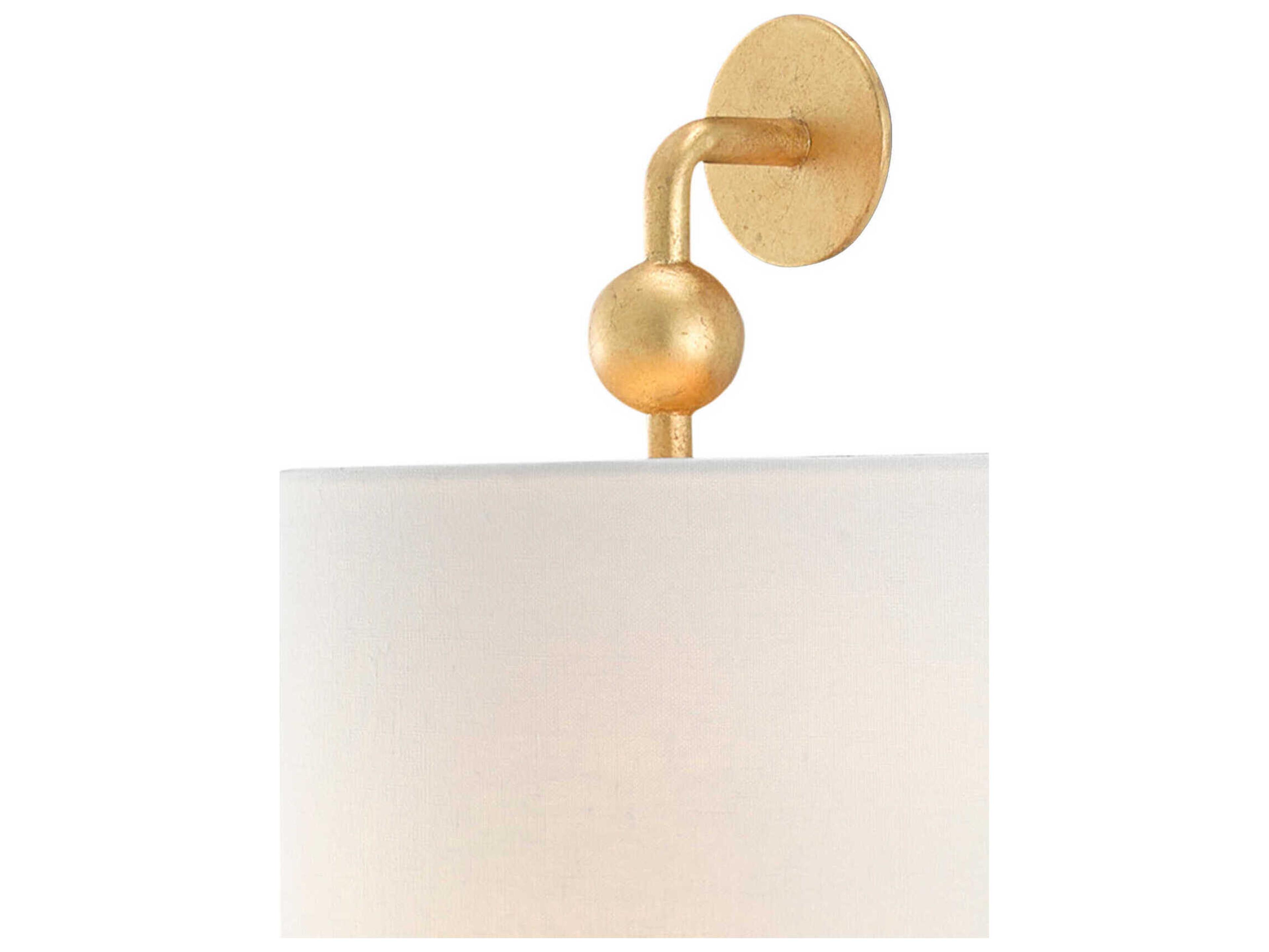 Currey & Company Tavey 1-Light Contemporary Gold Leaf Wall Sconce