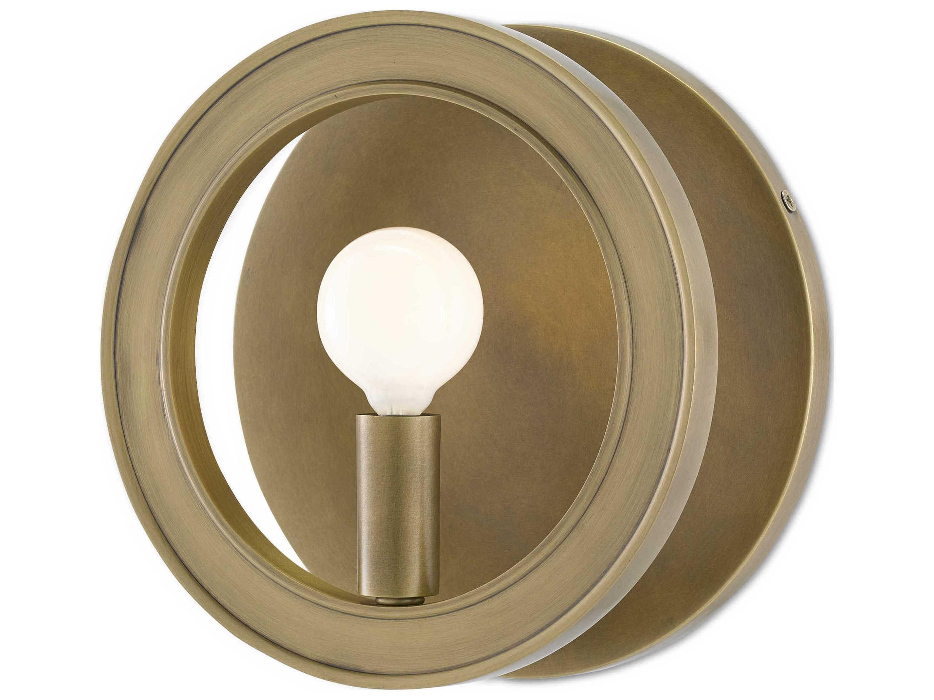 Currey & Company Chaplet 1-Light Antique Brass Wall Sconce