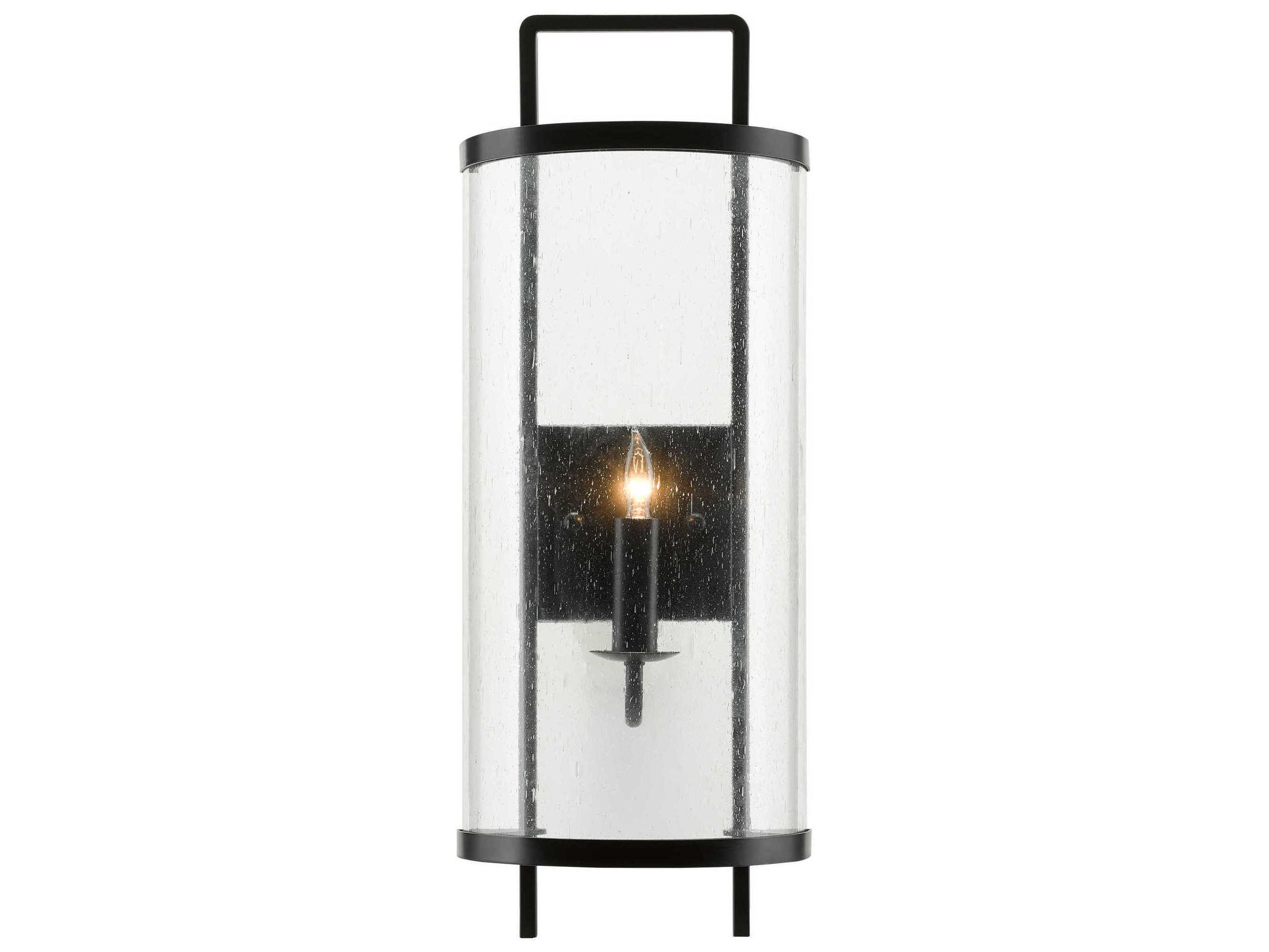Currey & Company Breakspear 1-Light Antique Black Glass Wall Sconce