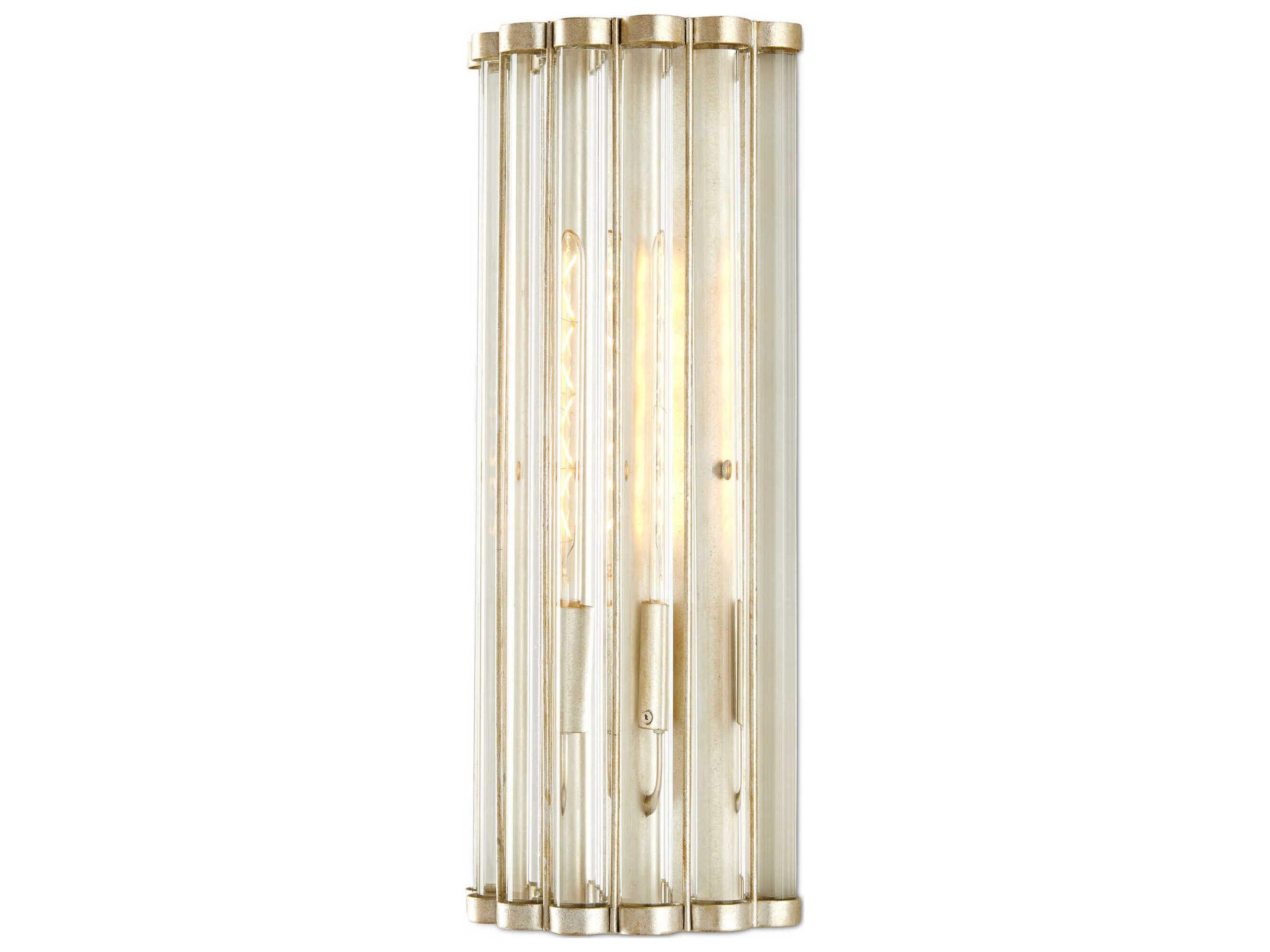 Warwick Tall Wall Sconce in Contemporary Silver Leaf