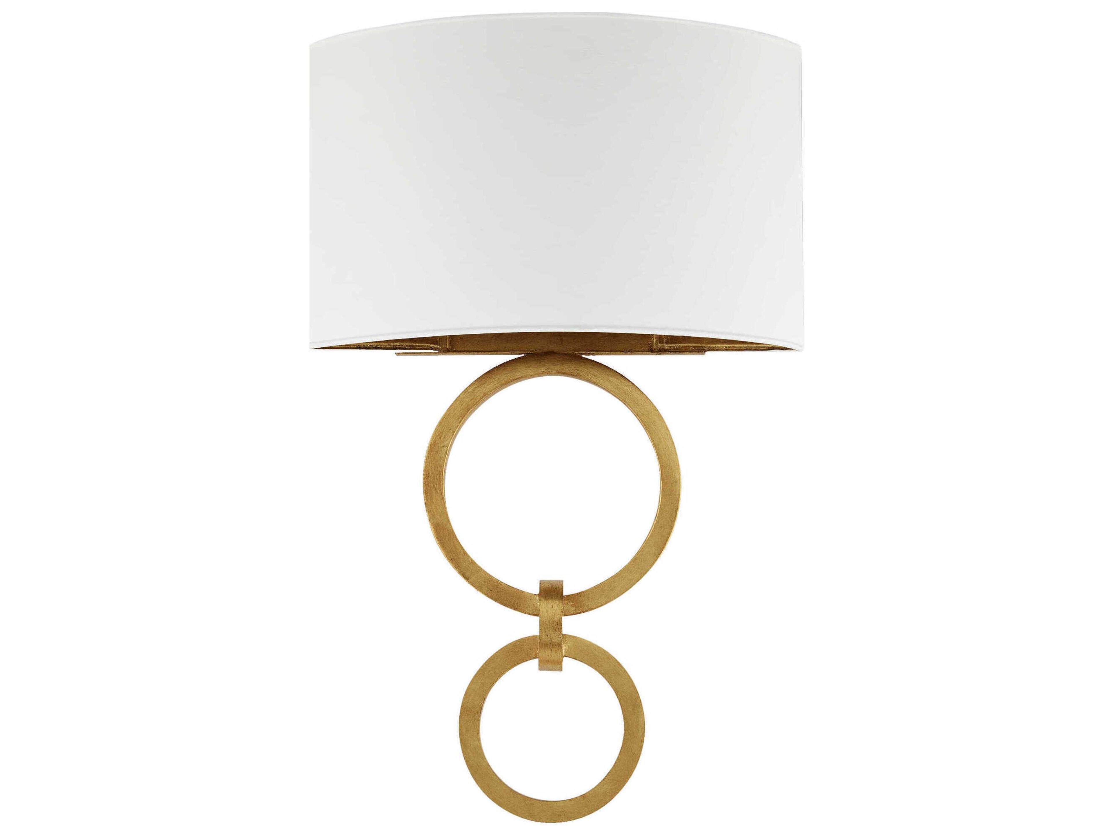 Currey & Company Bolebrook 1-Light Gesso White Contemporary Gold Leaf Wall Sconce