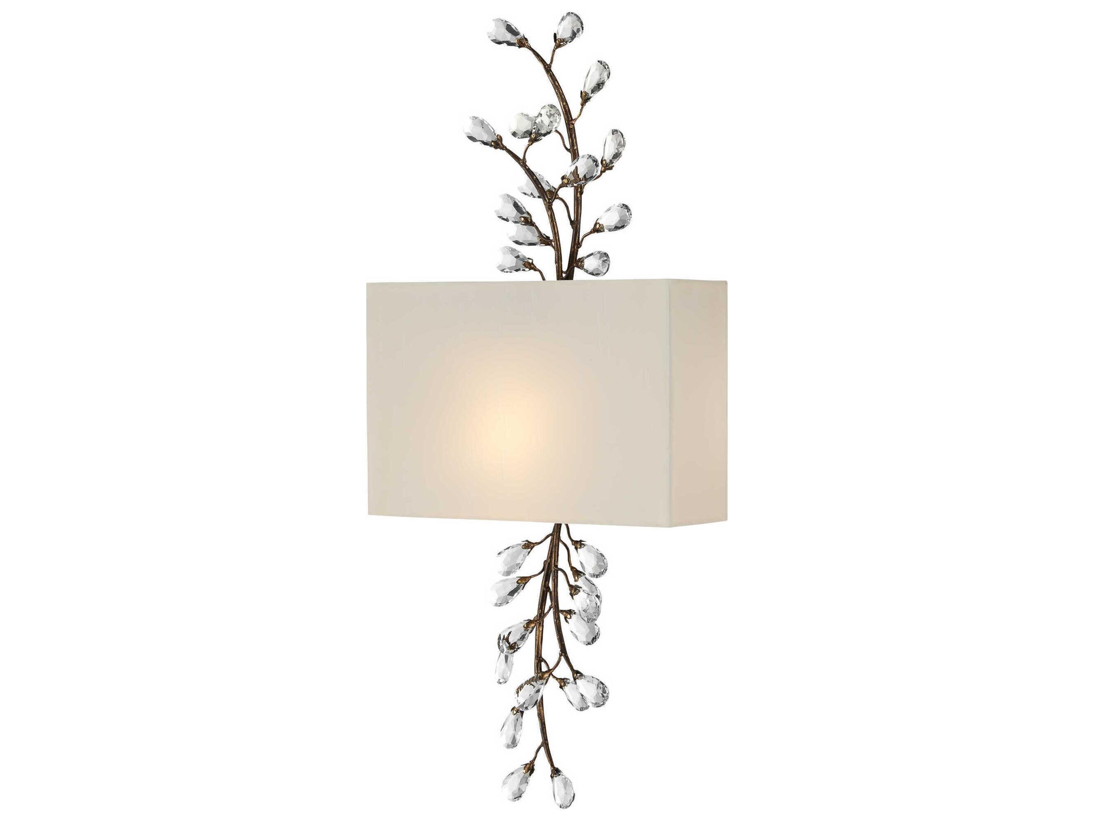 Currey & Company Crystal Bud 1-Light Cupertino Brown LED Wall Sconce