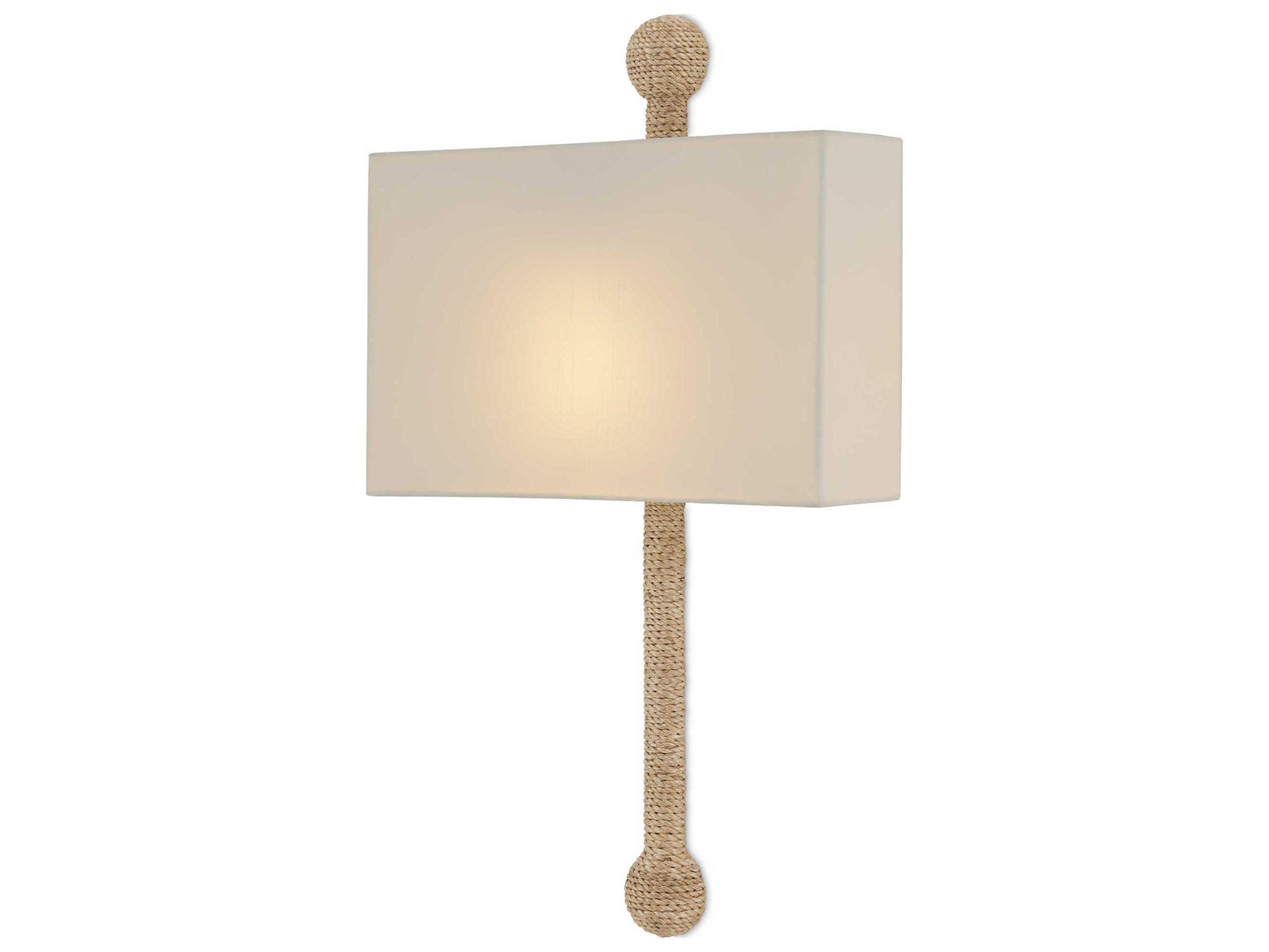 Currey & Company Senegal 1-Light Beige natural Rope Brown Wall Sconce