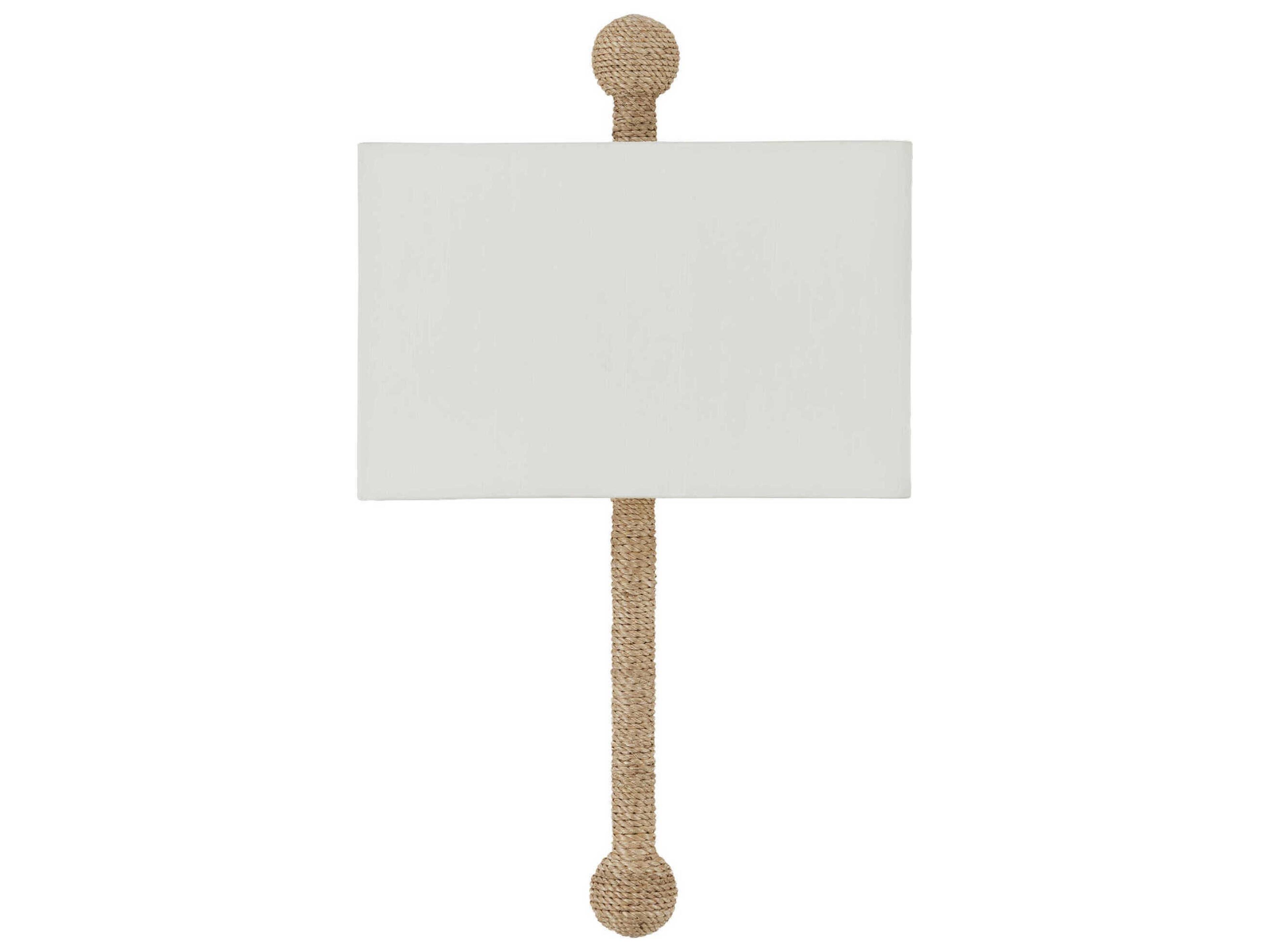 Currey & Company Senegal 1-Light Beige natural Rope Brown Wall Sconce