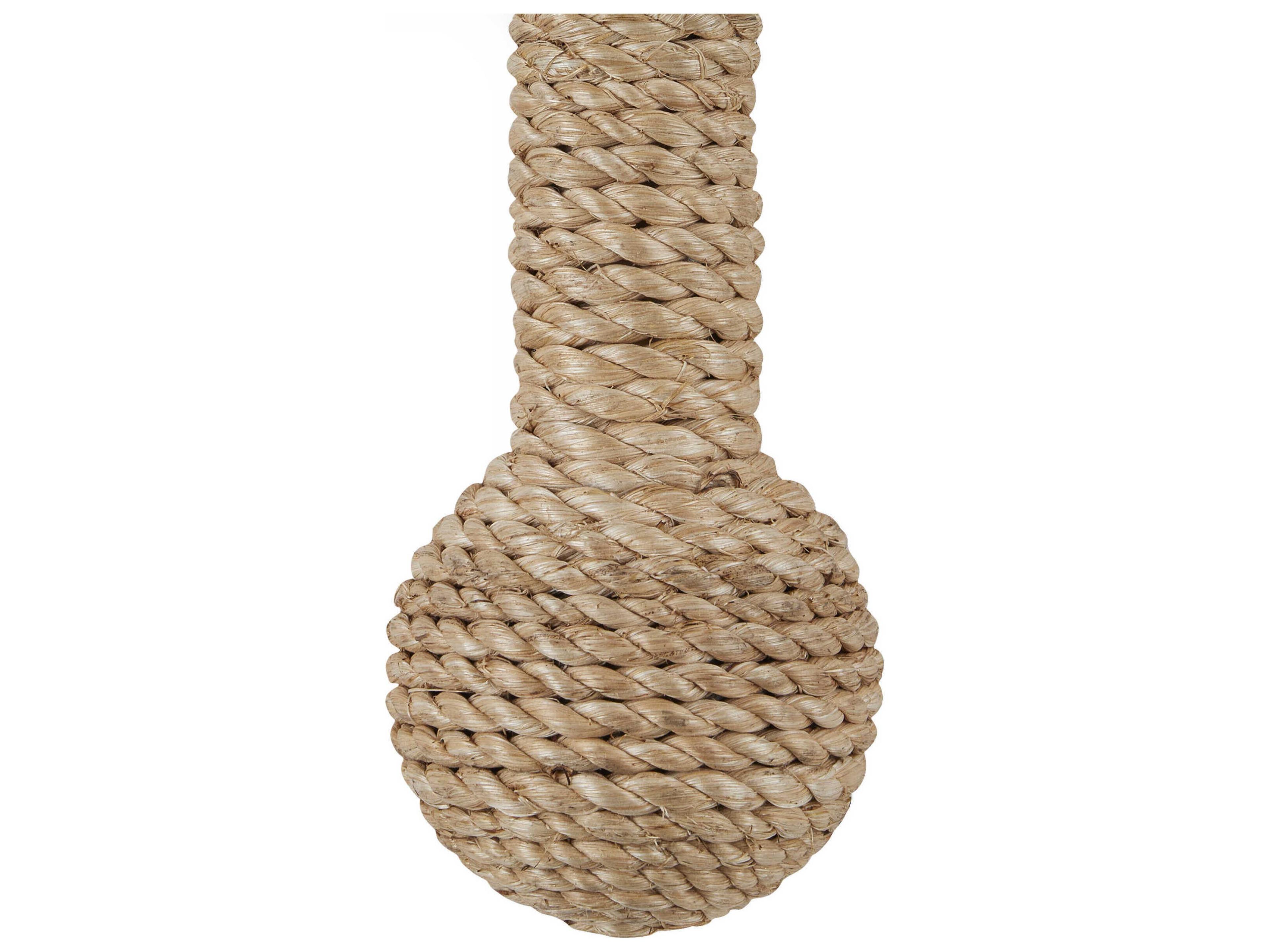 Currey & Company Senegal 1-Light Beige natural Rope Brown Wall Sconce