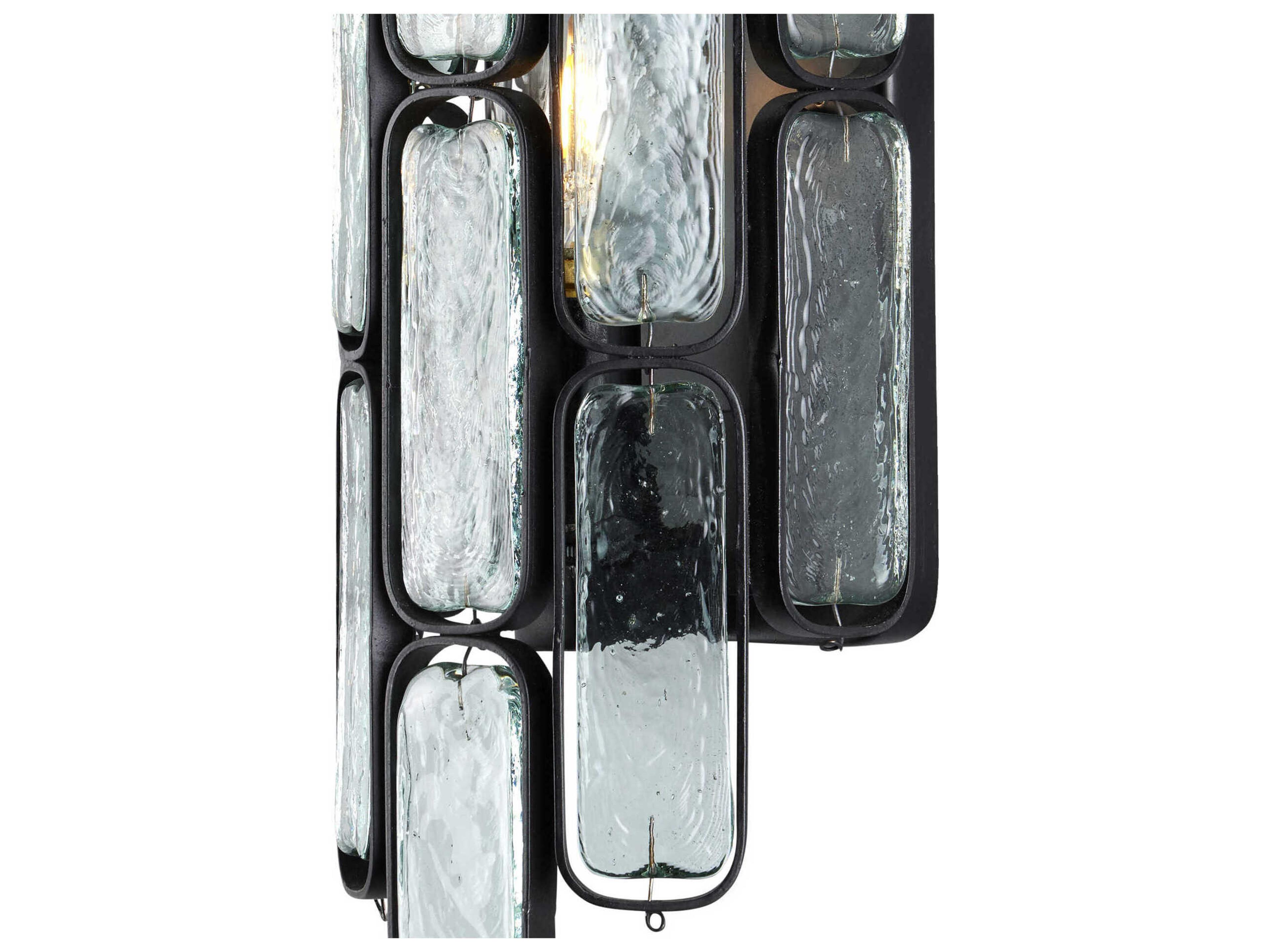 Currey & Company Centurion 1-Light Satin Black Glass Wall Sconce