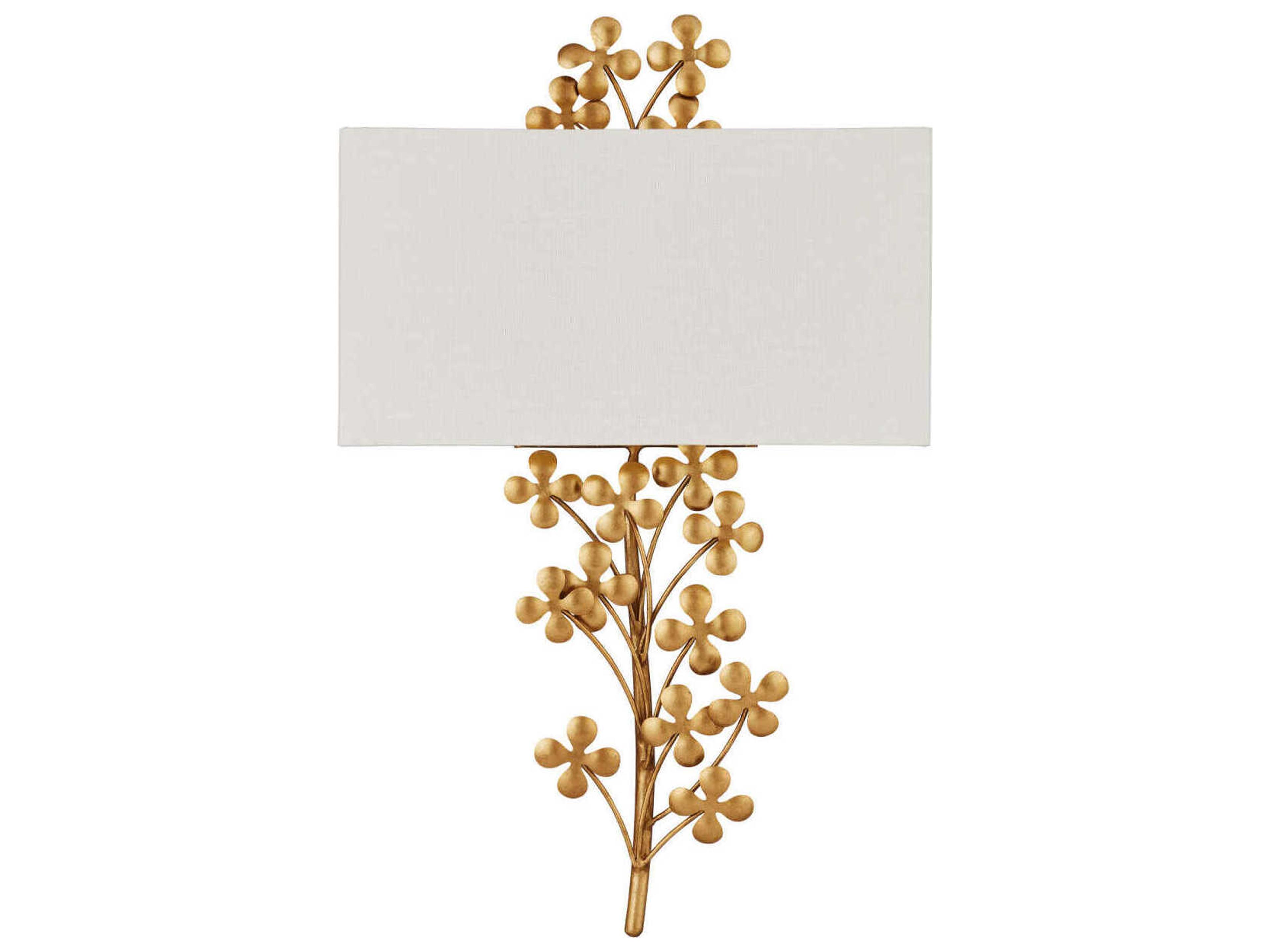 Currey & Company Cloverfield 1-Light Gold Wall Sconce