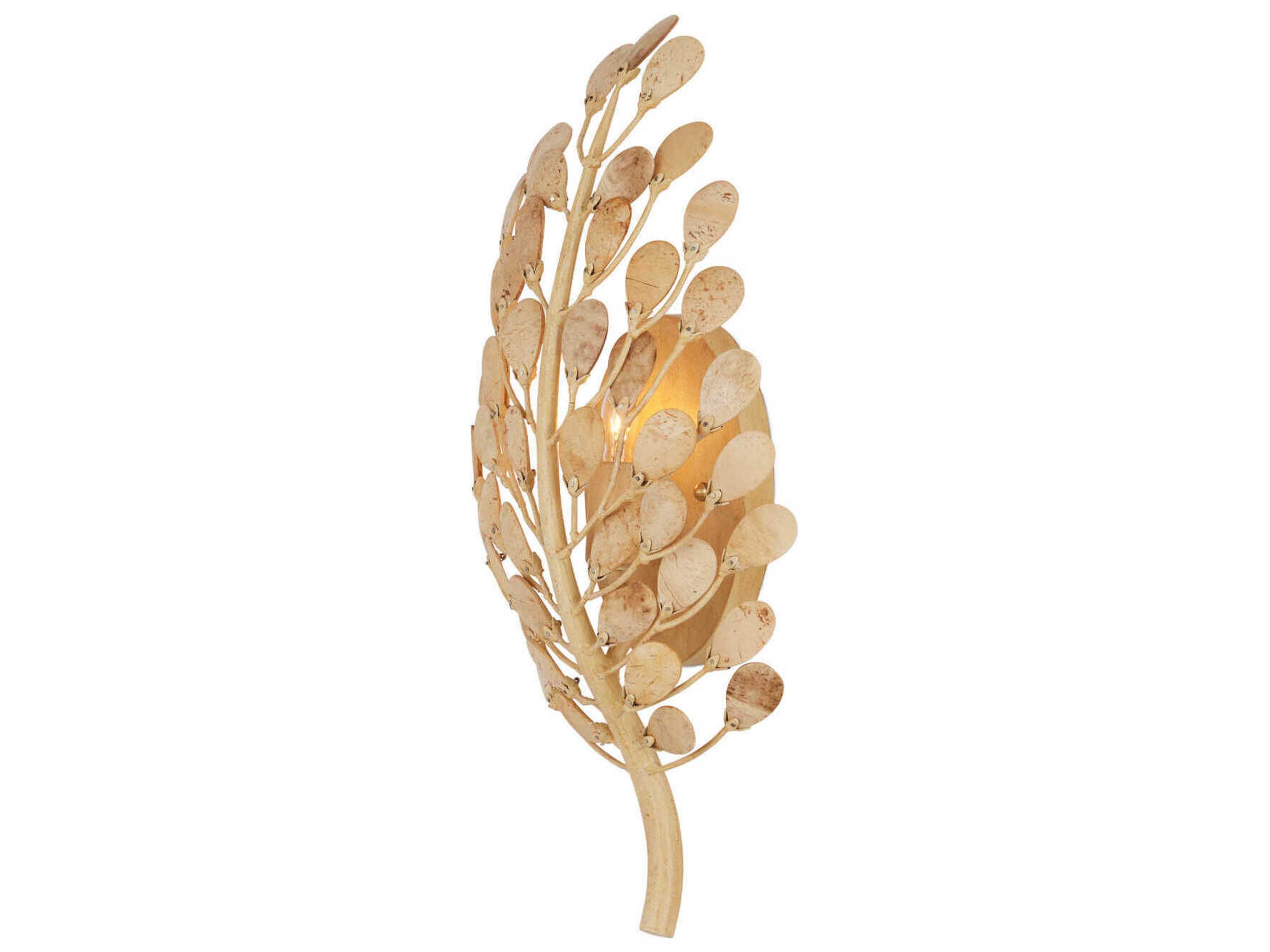 Currey & Company Maypan 1-Light Natural Coco Cream Wall Sconce