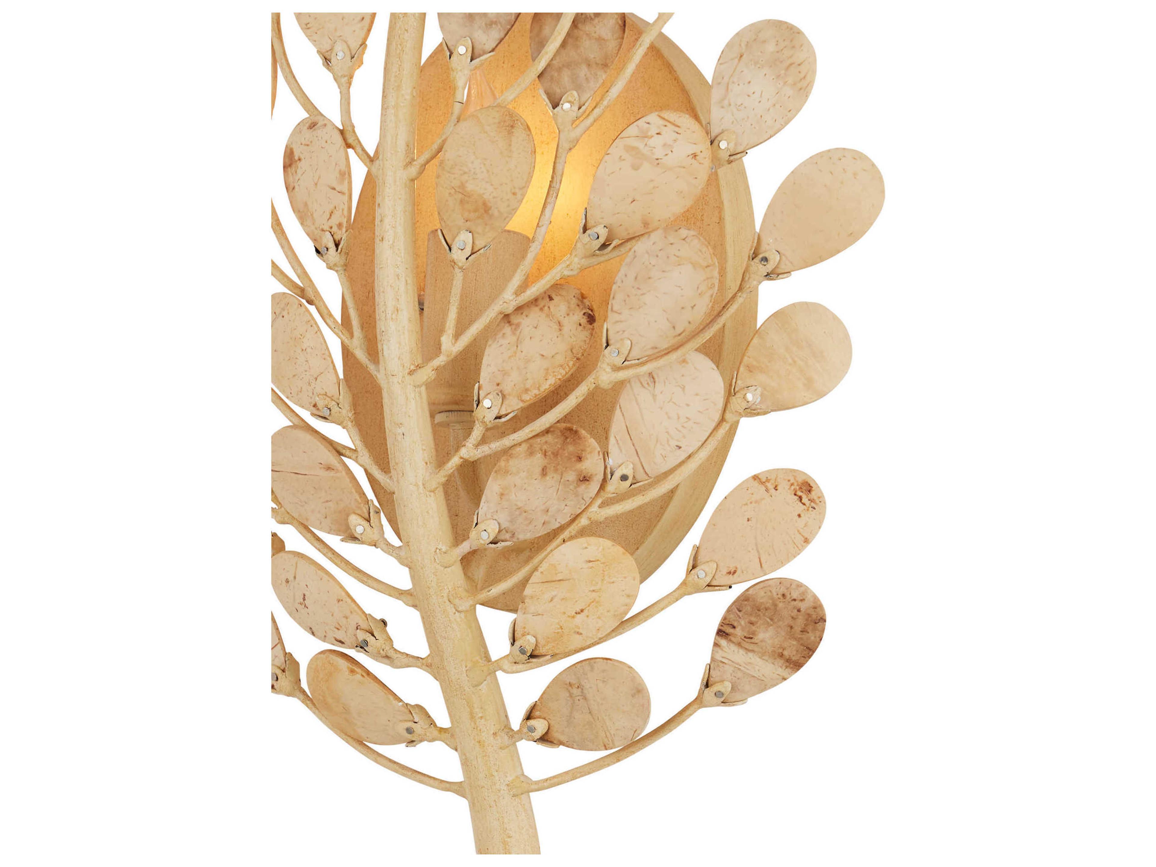 Currey & Company Maypan 1-Light Natural Coco Cream Wall Sconce