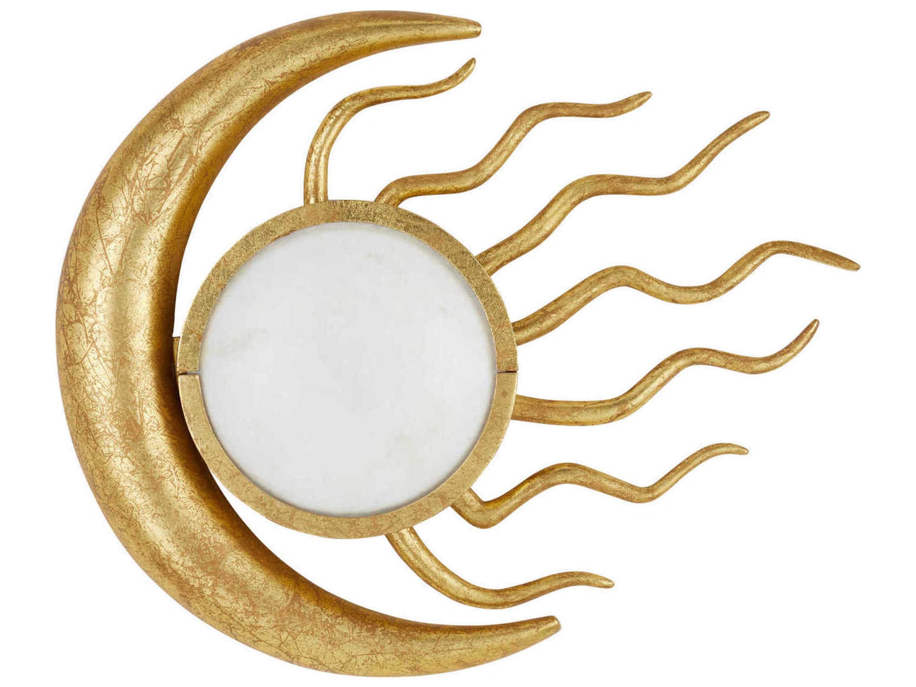 Currey & Company Tona 1-Light Gold Leaf White Wall Sconce