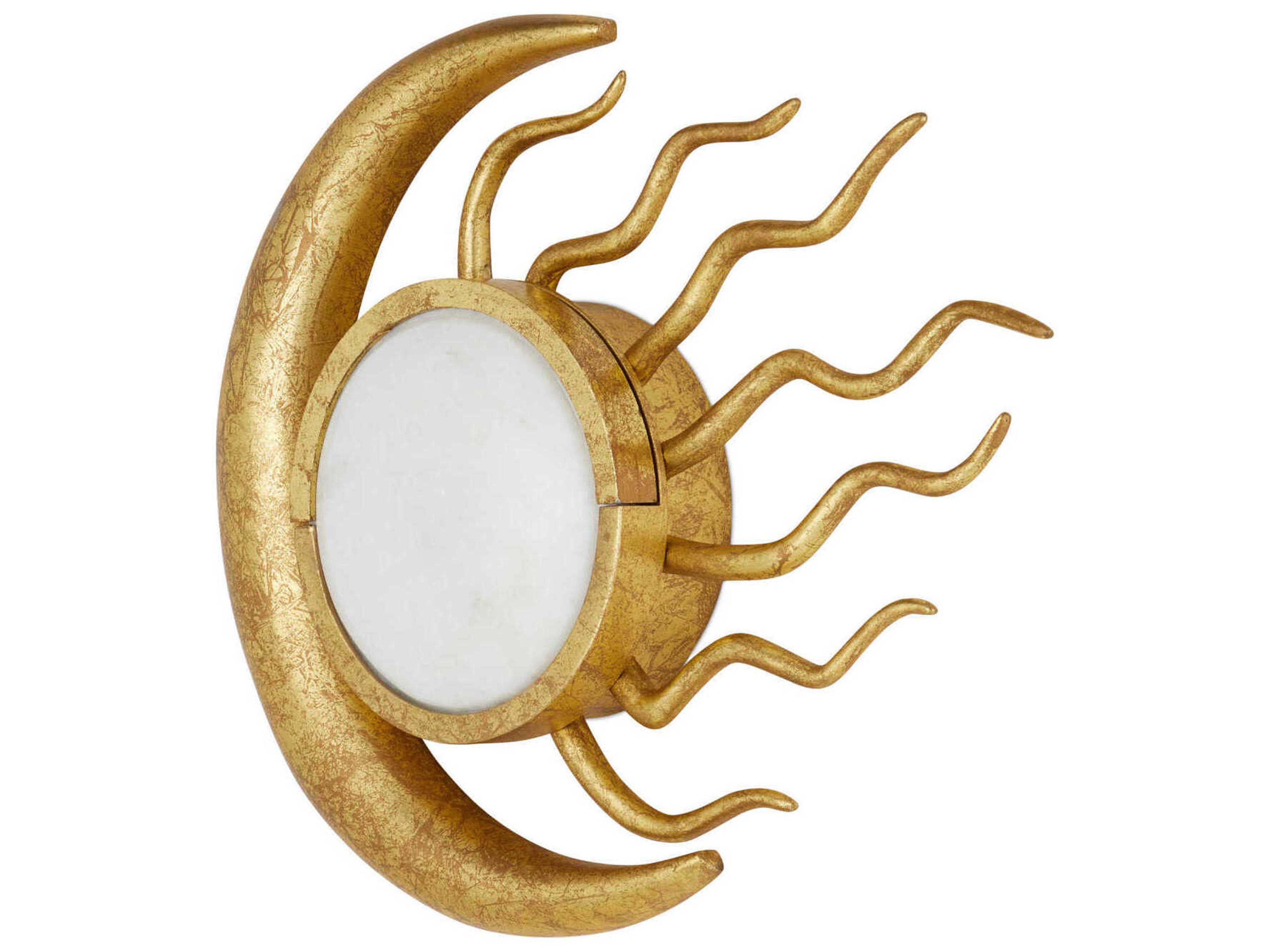 Currey & Company Tona 1-Light Gold Leaf White Wall Sconce