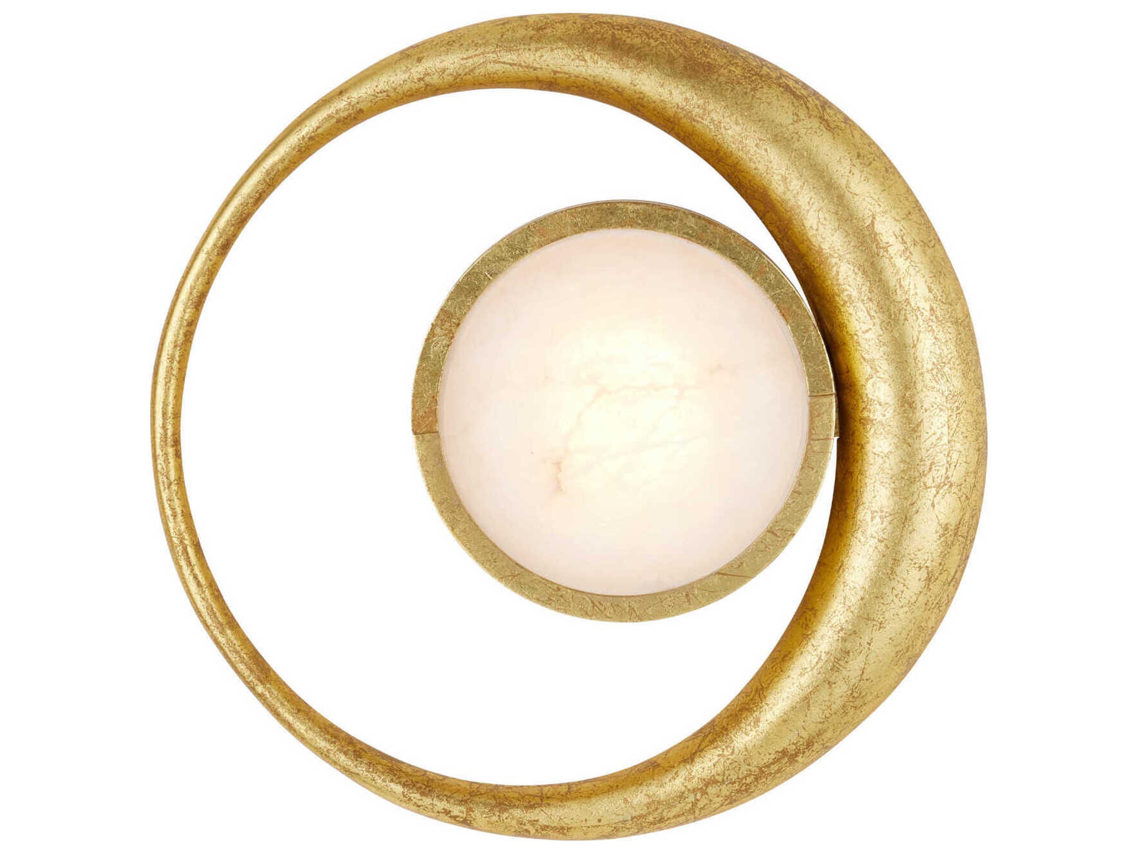 Currey & Company Muluk 1-Light Gold Leaf White Wall Sconce