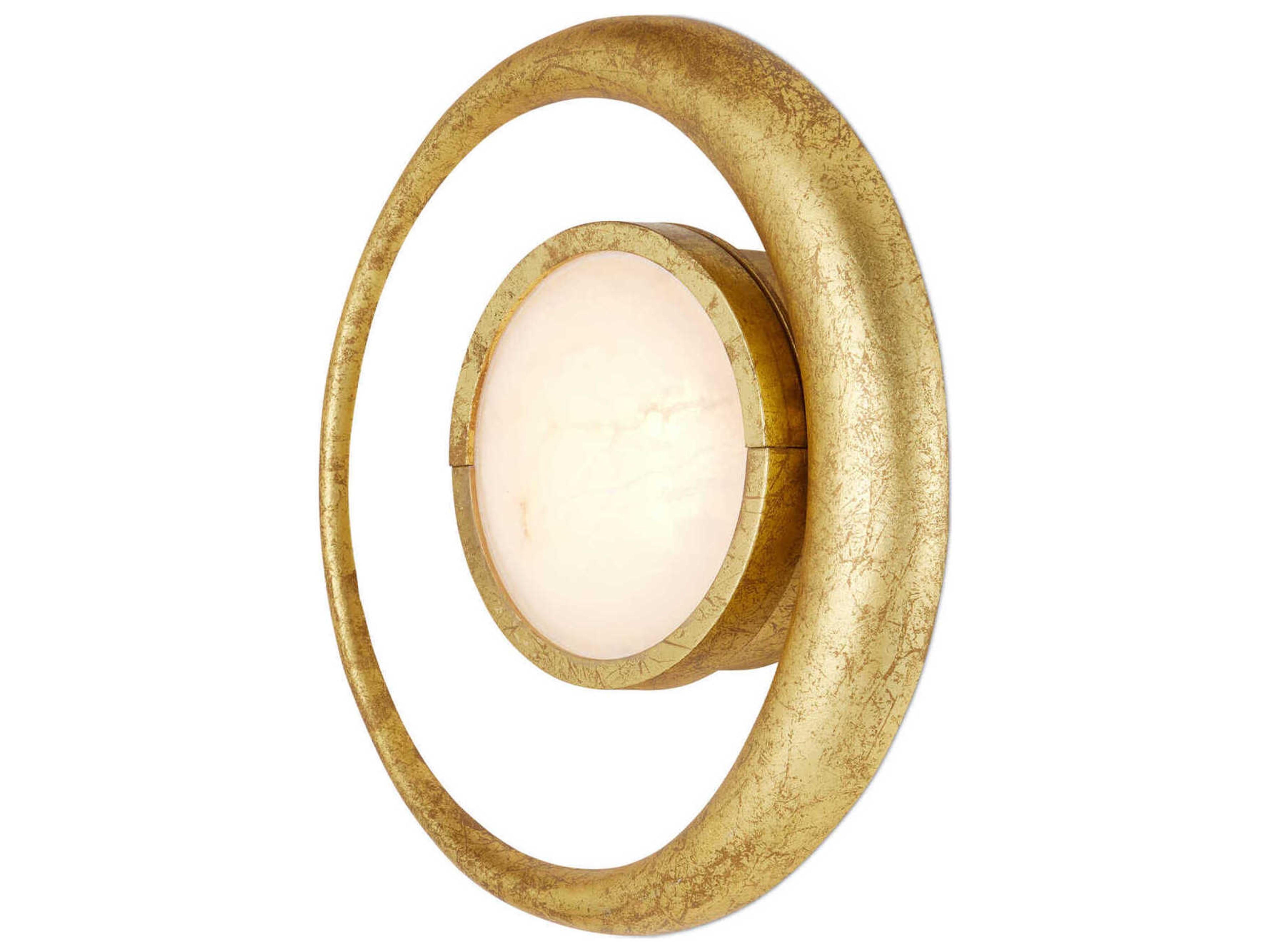 Currey & Company Muluk 1-Light Gold Leaf White Wall Sconce