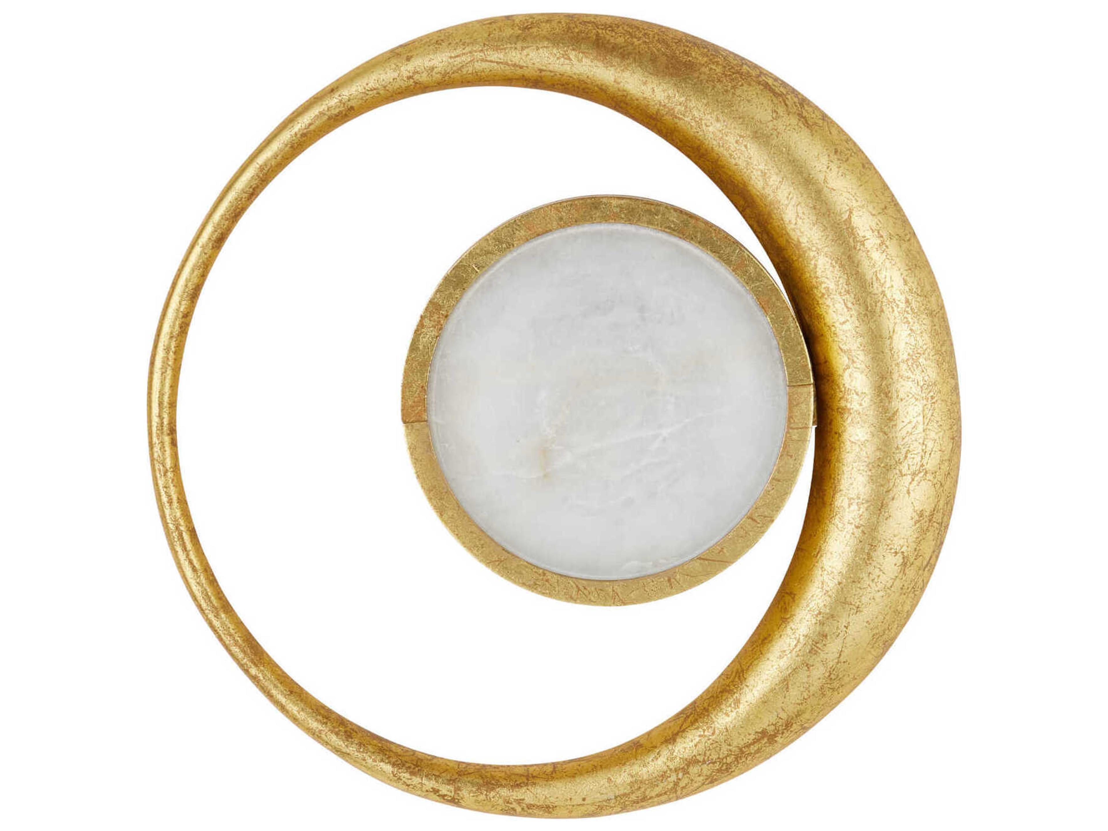 Currey & Company Muluk 1-Light Gold Leaf White Wall Sconce