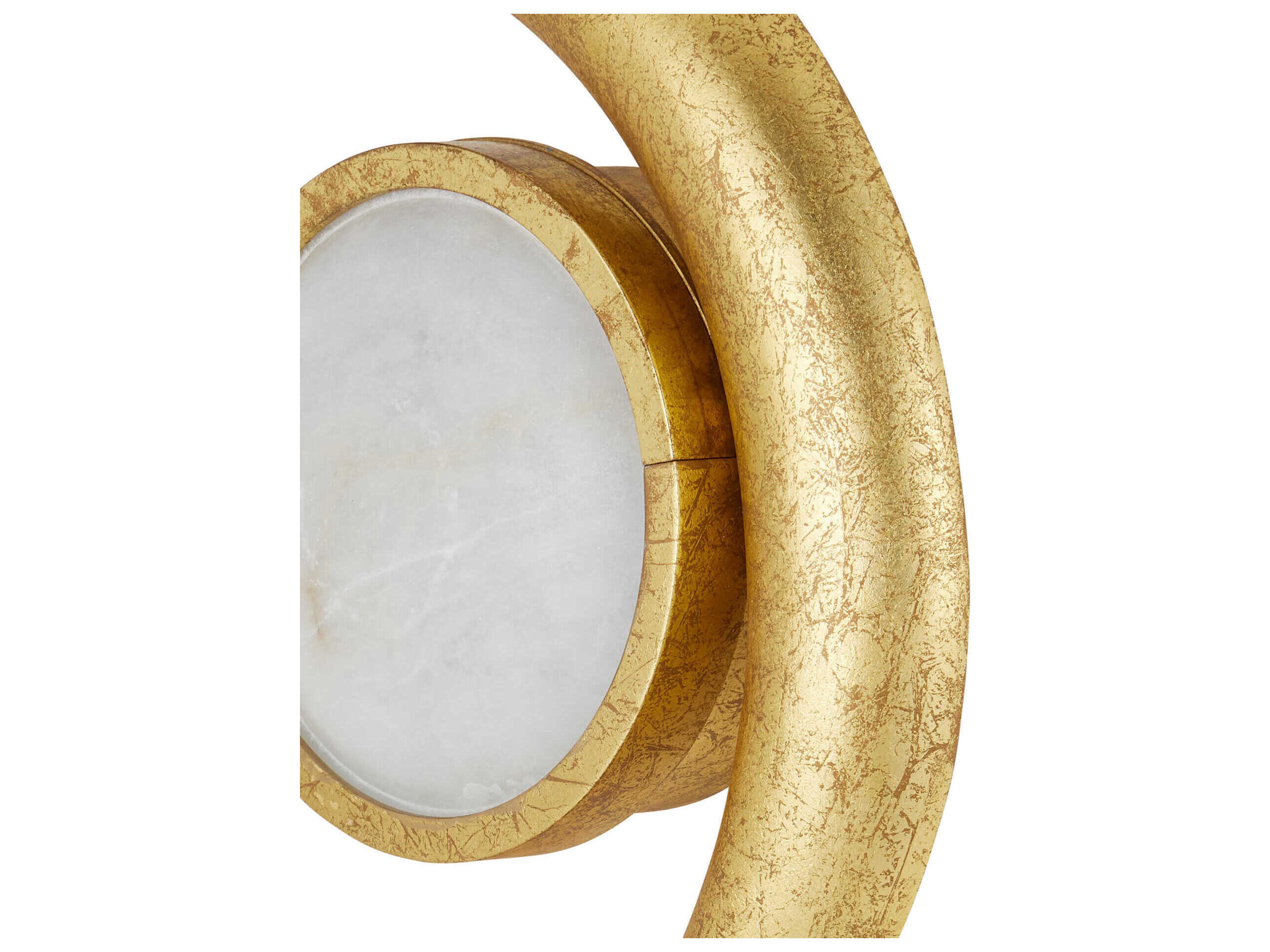 Currey & Company Muluk 1-Light Gold Leaf White Wall Sconce