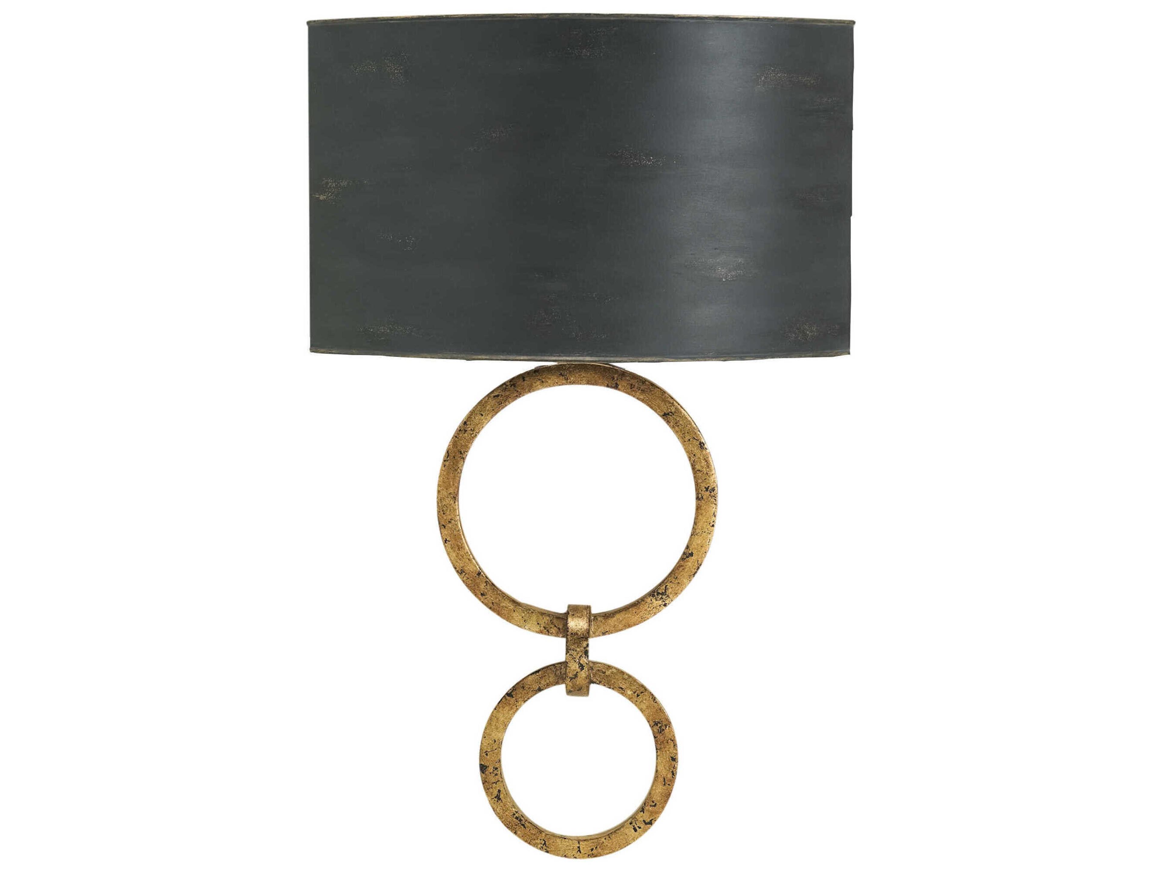 Market 1-Light Gold Leaf french Black Wall Sconce