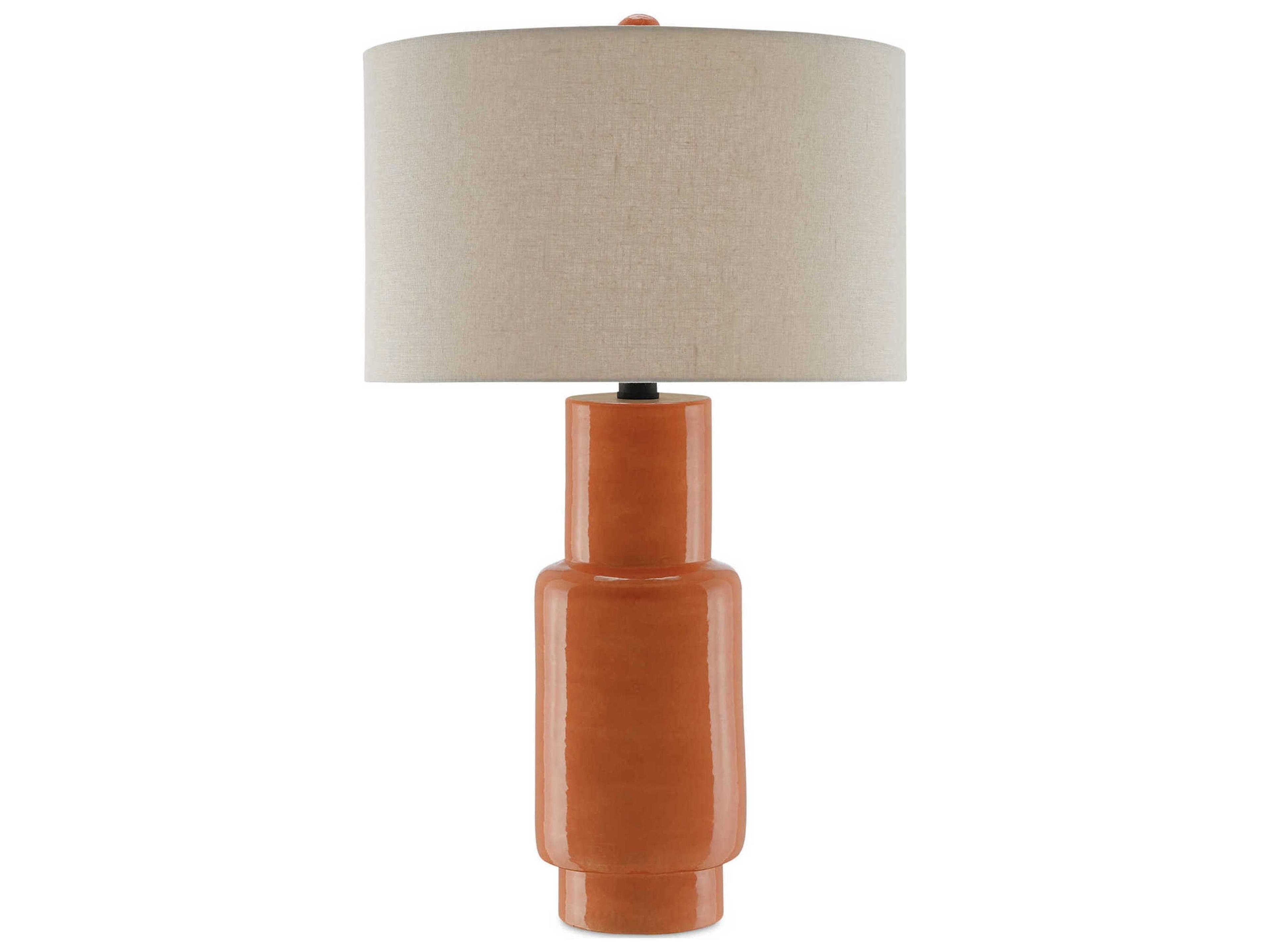 Currey & Company Janeen Janeen Orange Satin Black Buffet Lamp