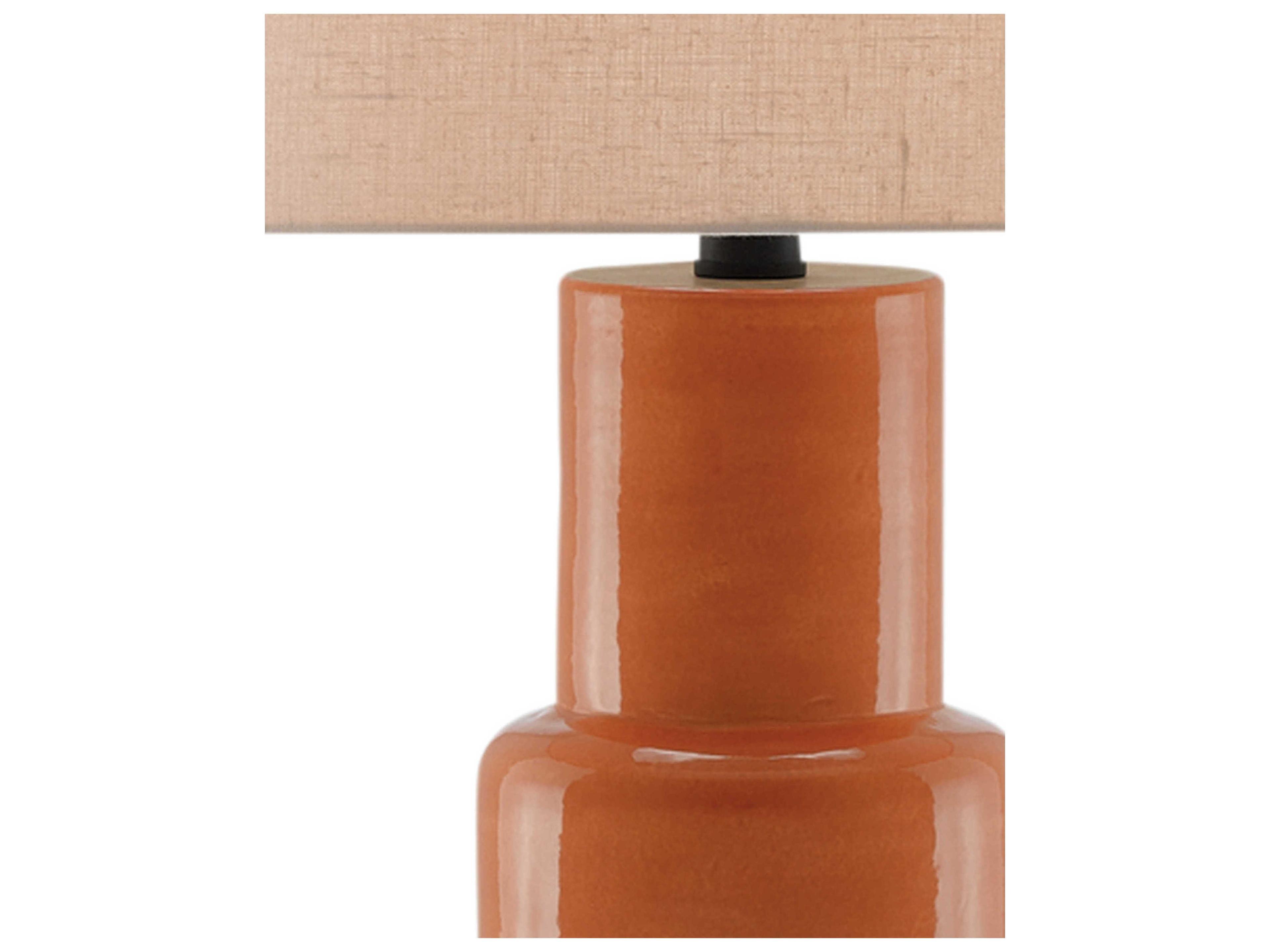 Currey & Company Janeen Janeen Orange Satin Black Buffet Lamp