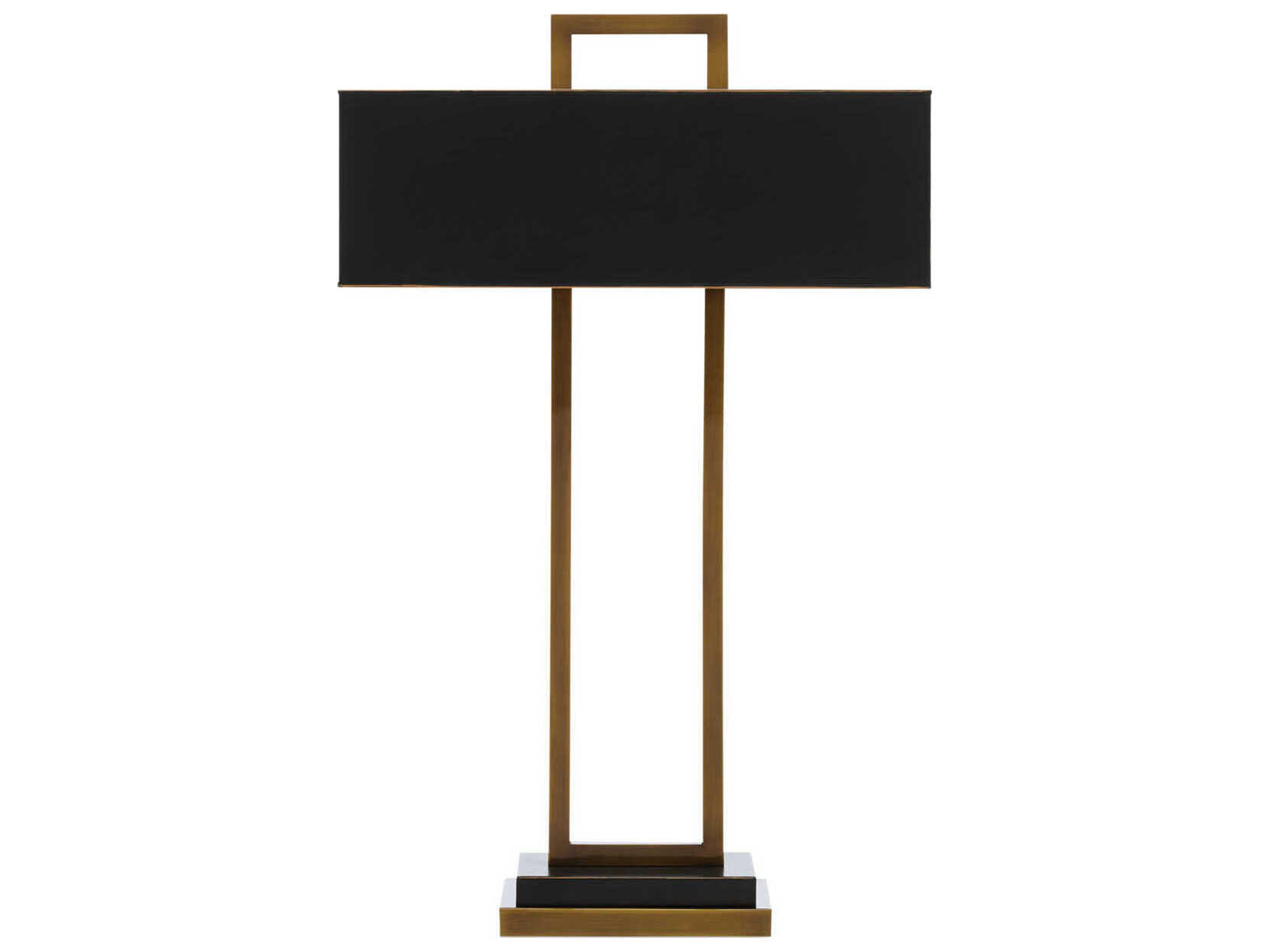 Currey & Company Otto Antique Brass Oil Rubbed Bronze Metal Shade Buffet Lamp