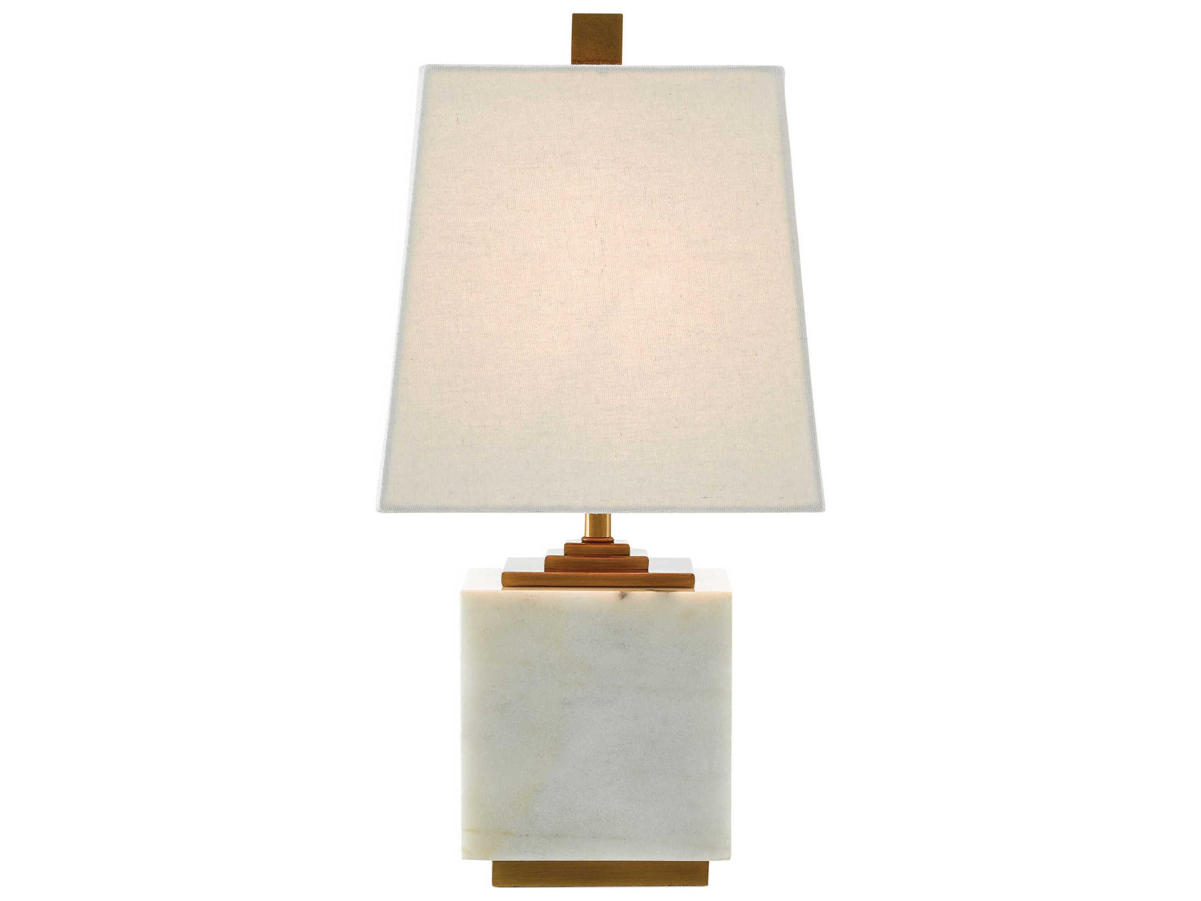 Currey & Company Annelore White Antique Brass Linen Table Lamp