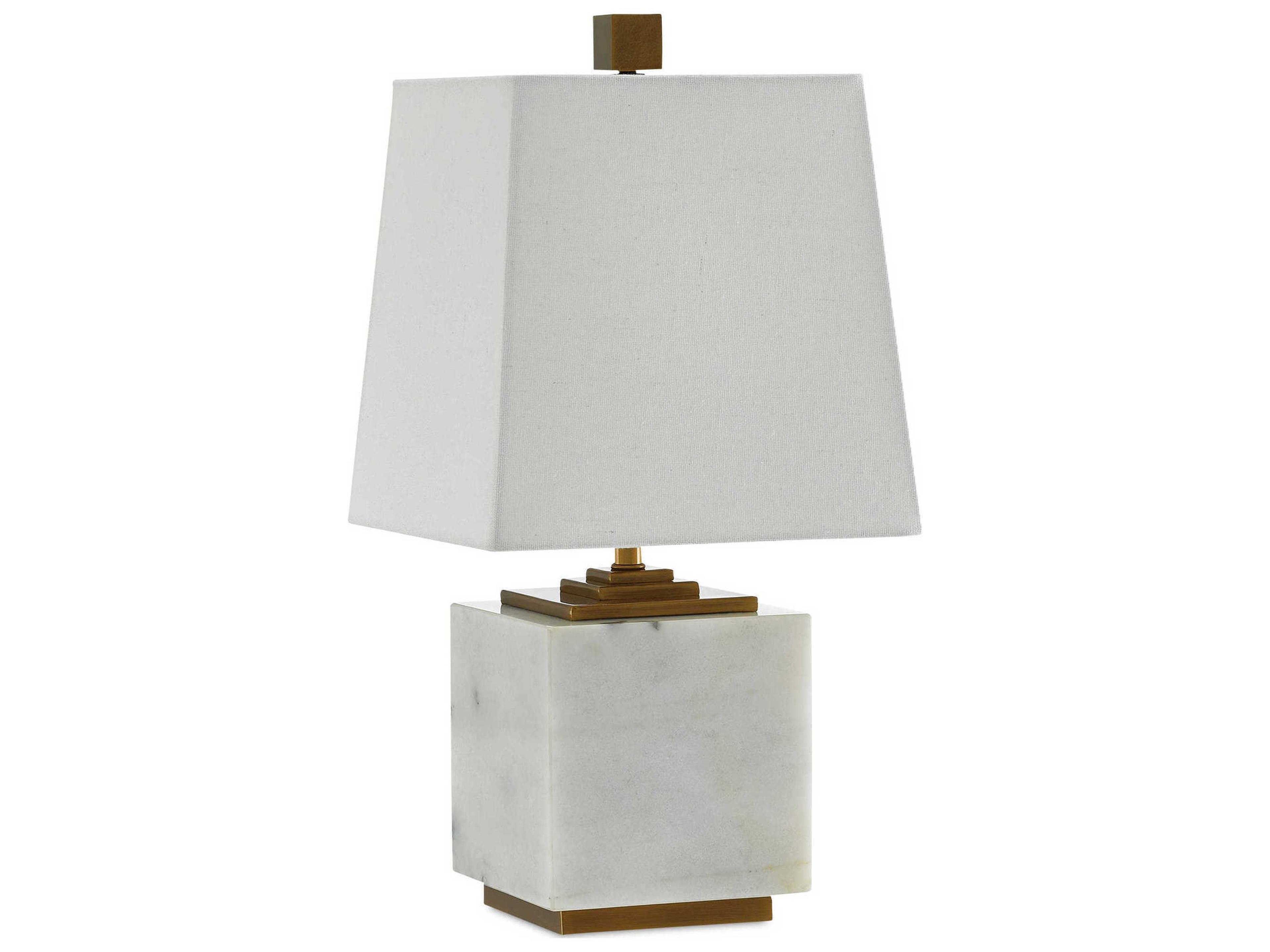 Currey & Company Annelore White Antique Brass Linen Table Lamp