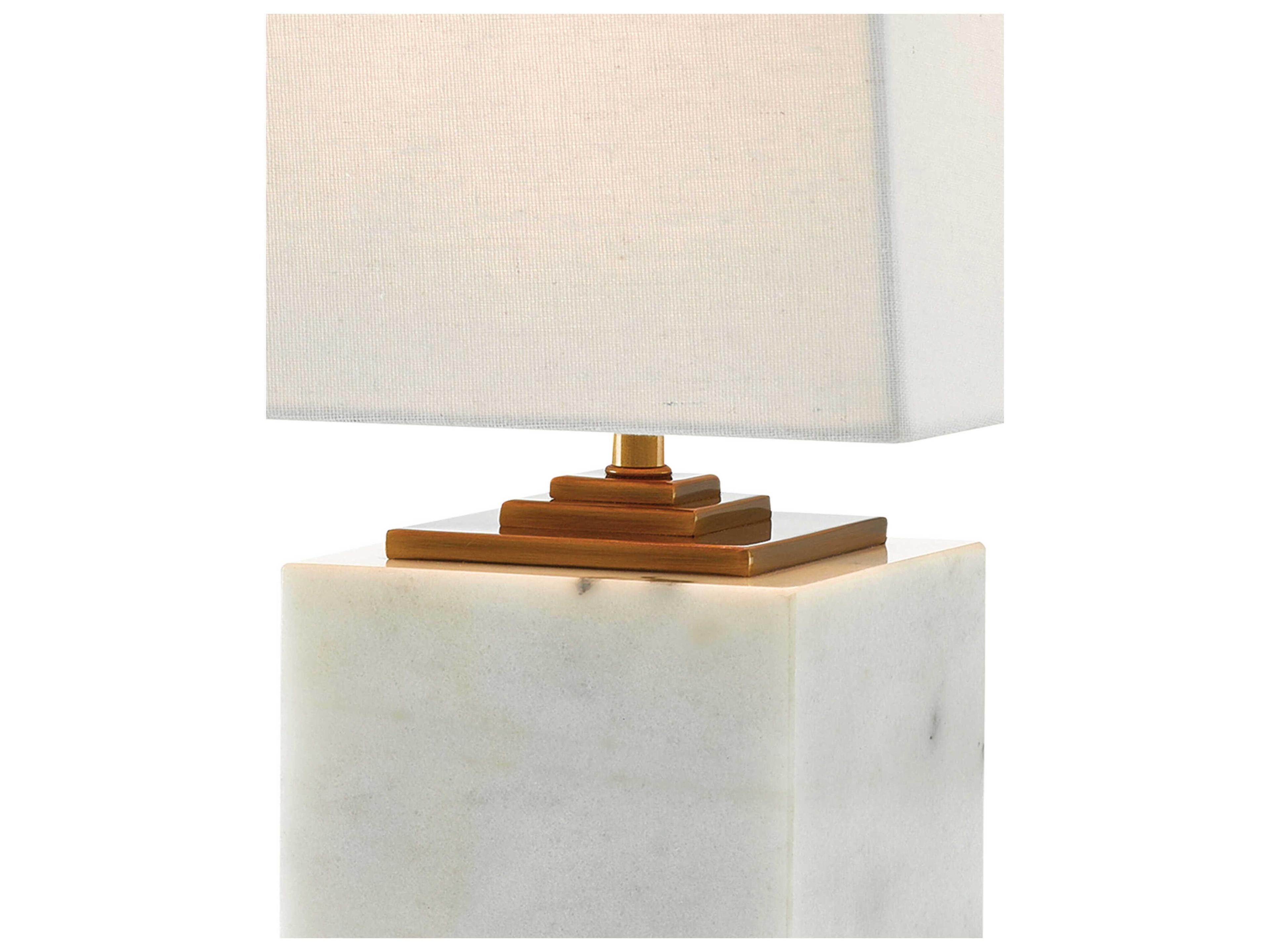 Currey & Company Annelore White Antique Brass Linen Table Lamp
