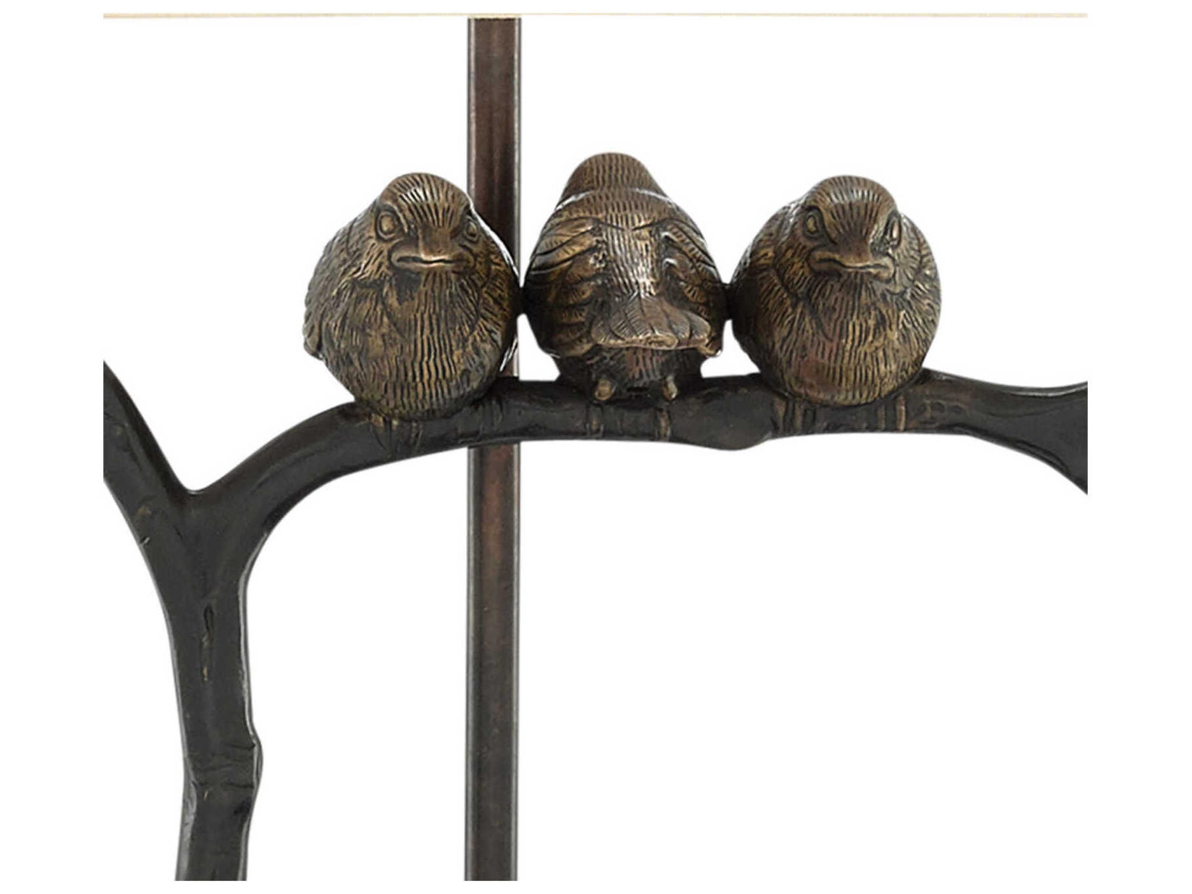 Currey & Company Sparrow Bronze Black Honey Beige Shantung Table Lamp