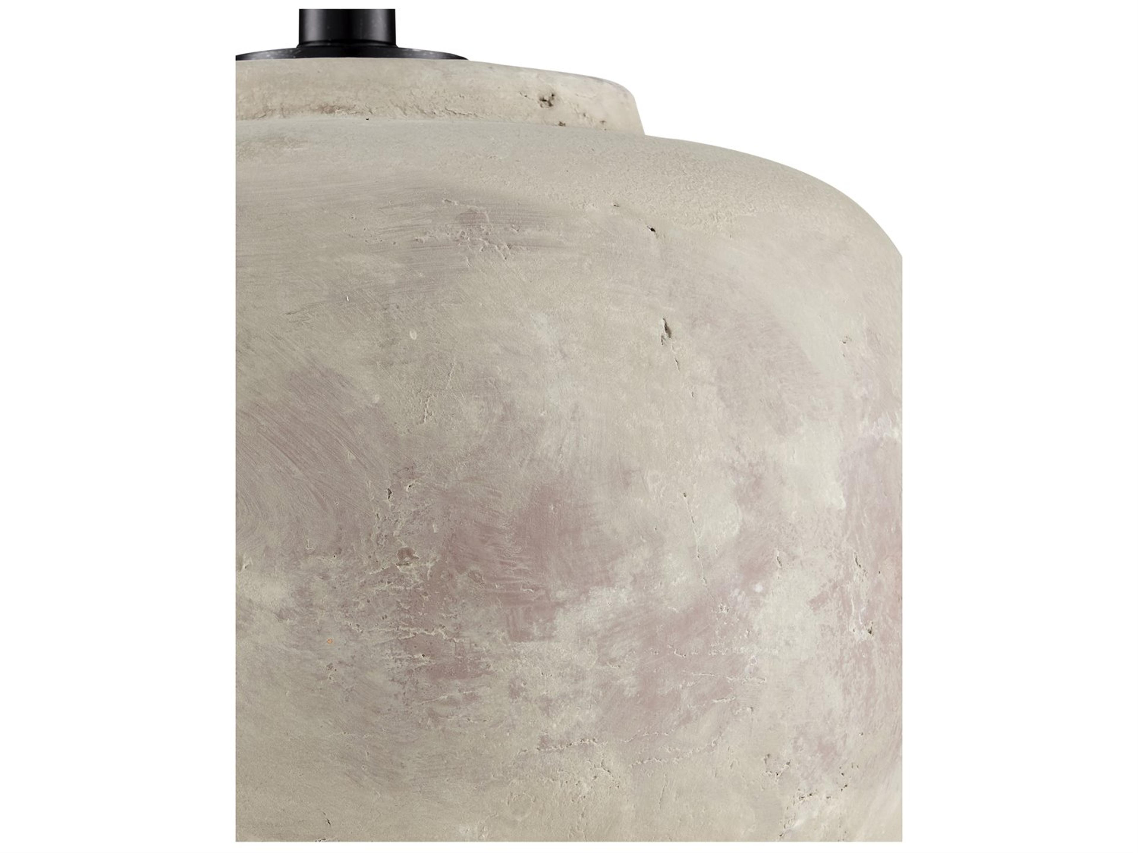 Currey & Company Beton Antique Earth Light Beige Linen Gray Table Lamp