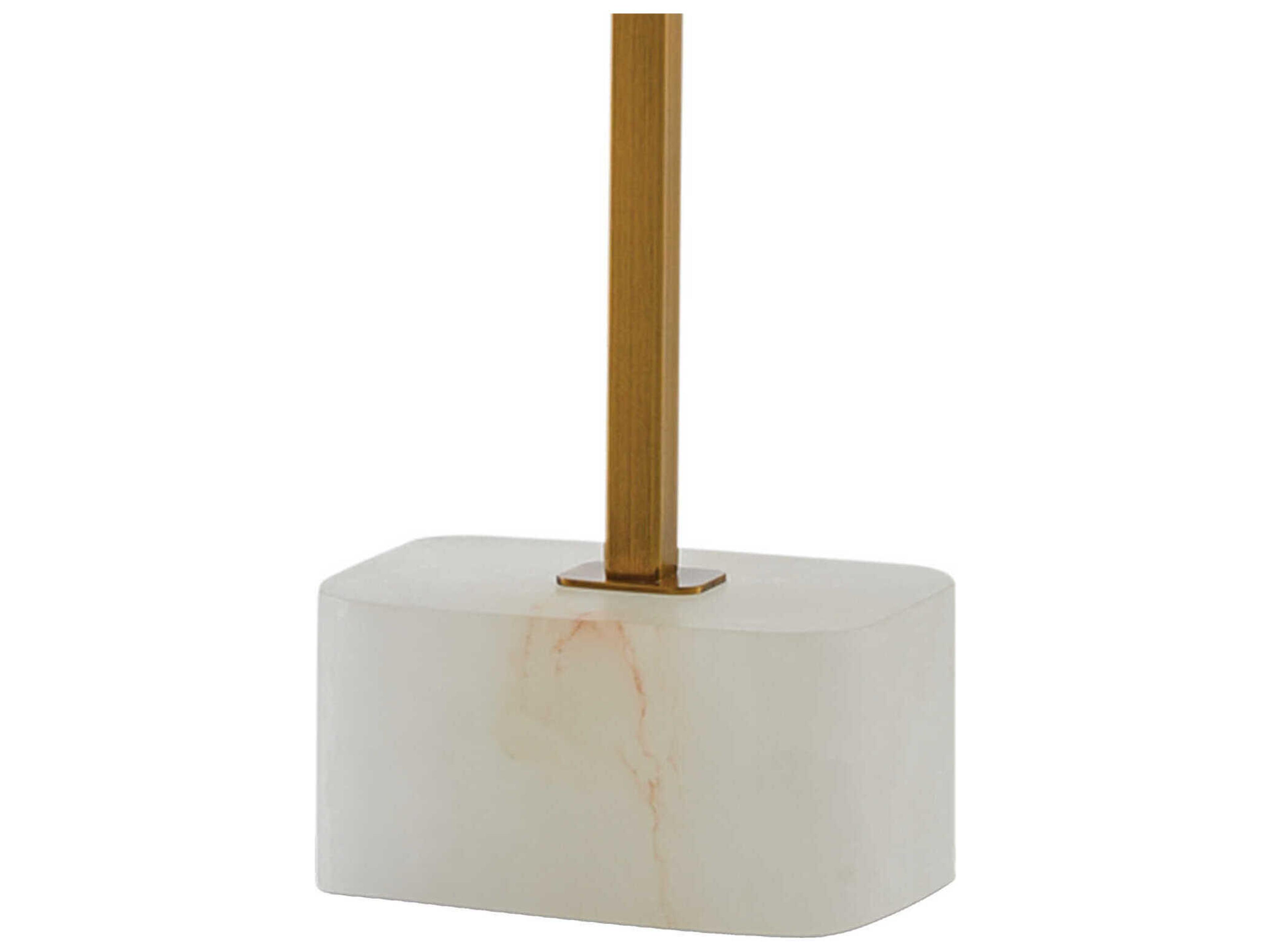 Currey & Company Felix Natural Antique Brass Off White Linen Buffet Lamp