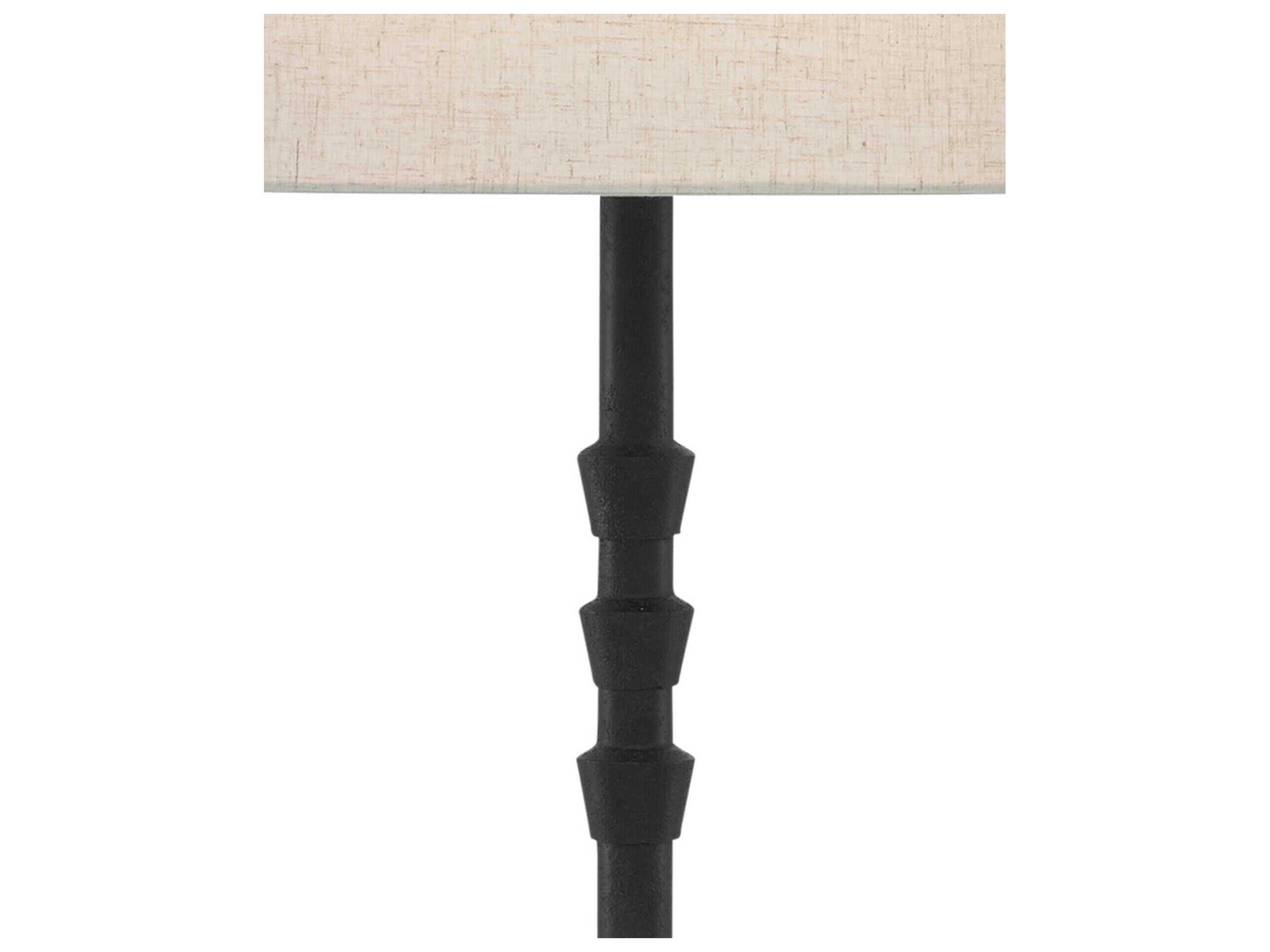 Currey & Company Lohn Mole Black Beige Poplin Buffet Lamp