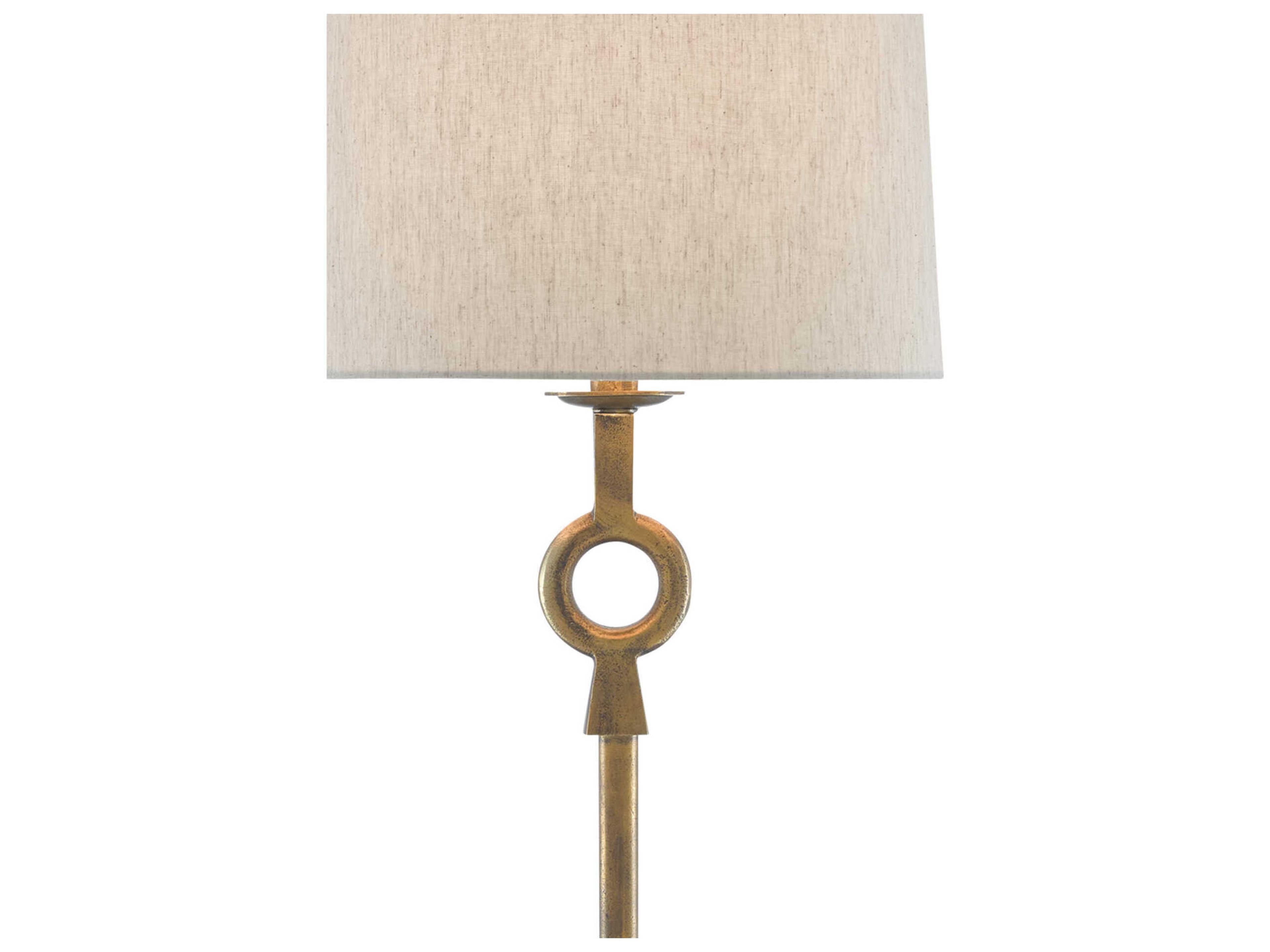 Currey & Company Germaine Antique Brass Natural Flax Buffet Lamp