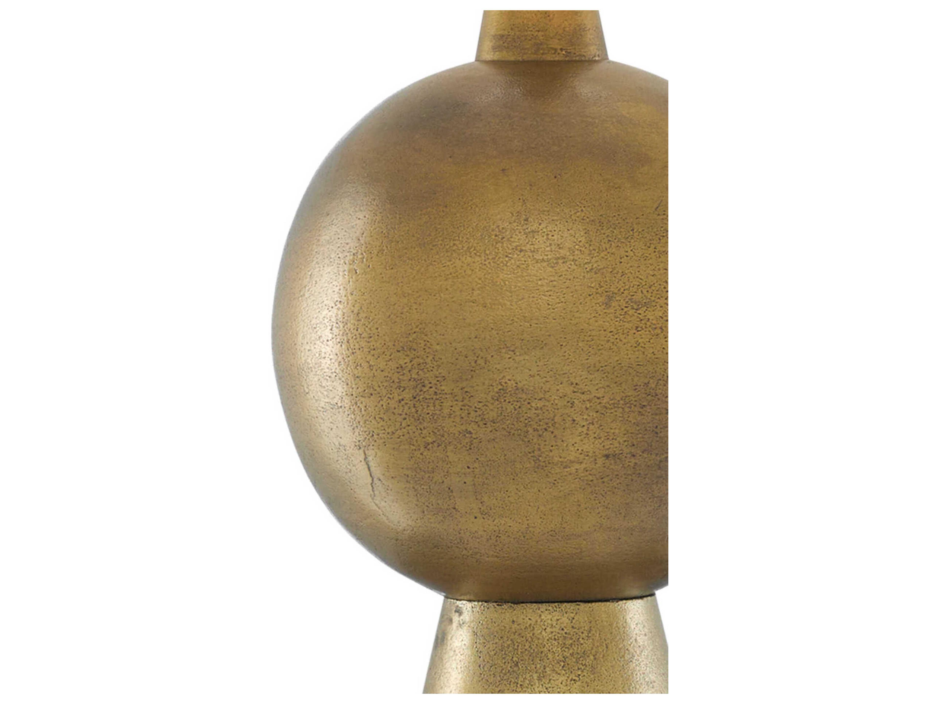 Currey & Company Rami Antique Brass Natural Flax Buffet Lamp