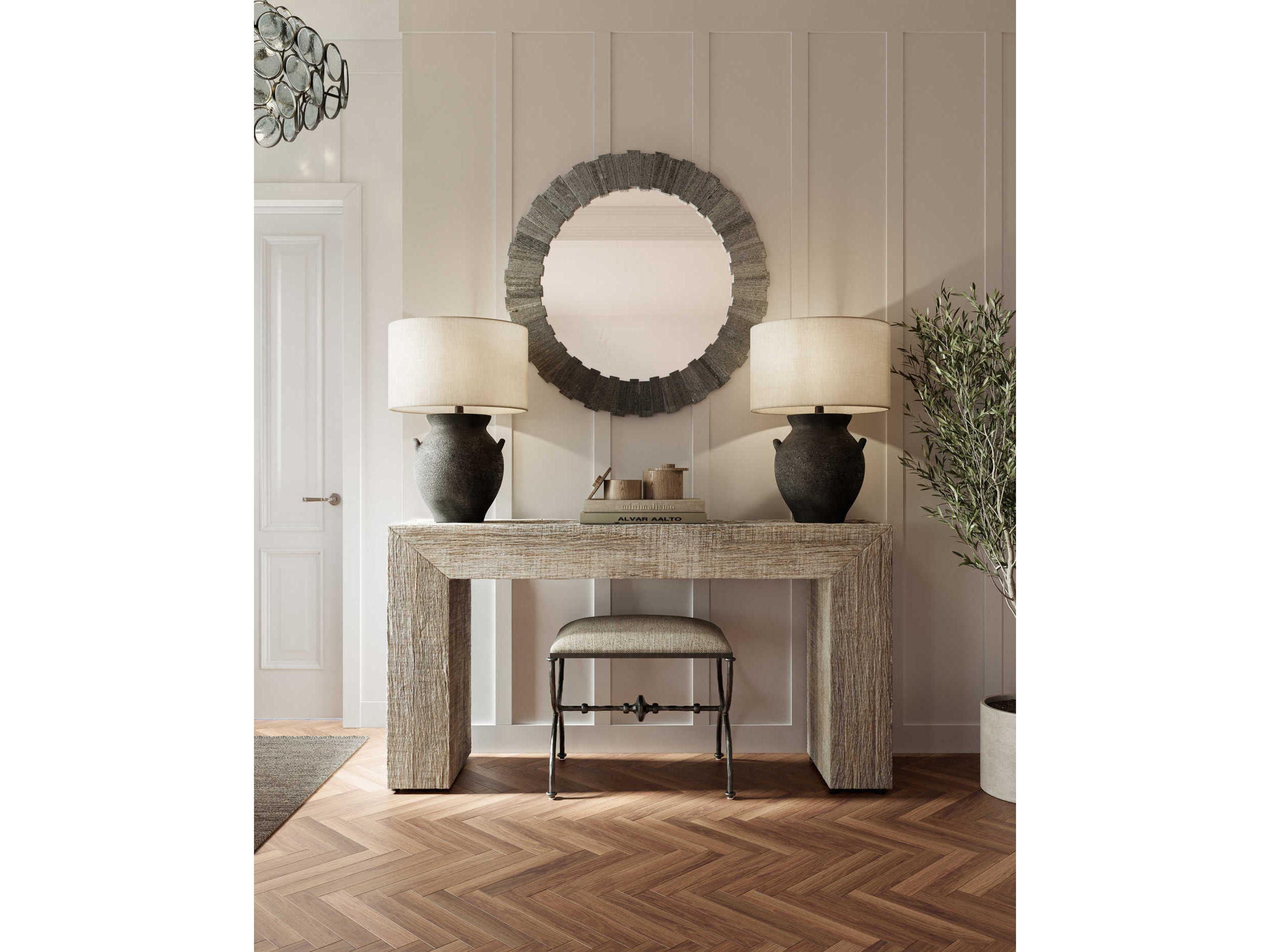 Currey & Company Anza Black Ash Satin Natural Linen Buffet Lamp