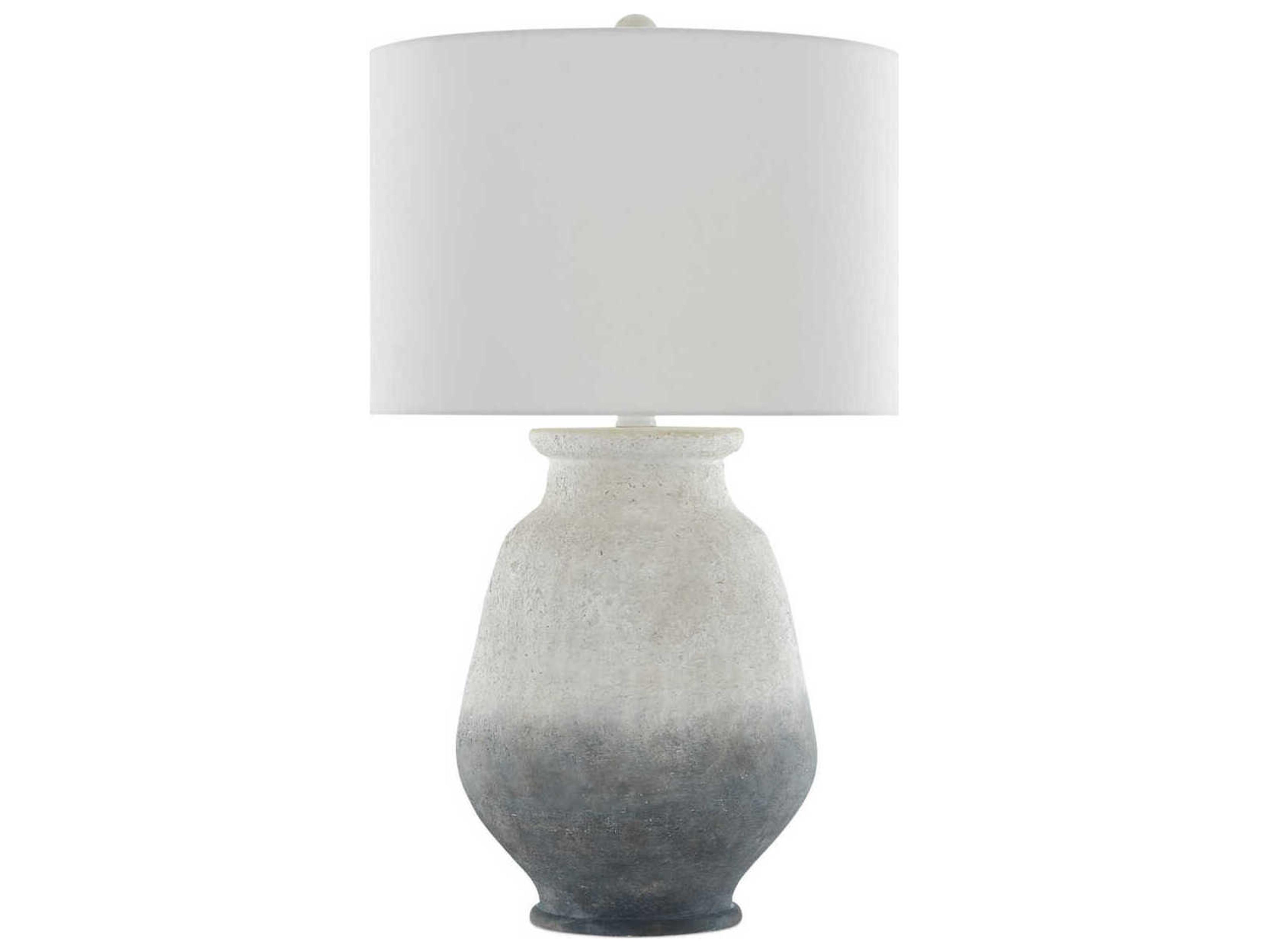 Currey & Company Cazalet Ash Ivory Blue Acrylic White Off Linen Buffet Lamp
