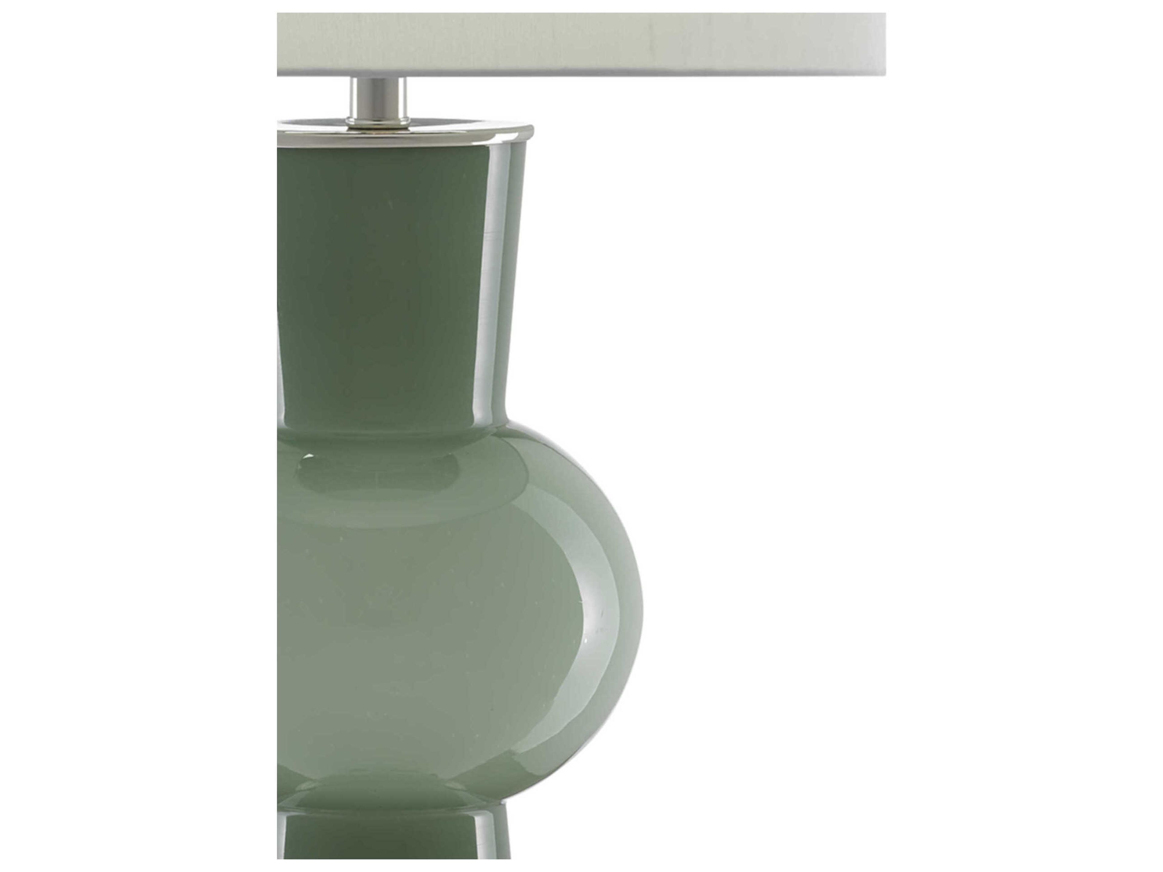 Currey & Company Duende Crystal Glass Light Dark Green Polished Nickel Buffet Lamp