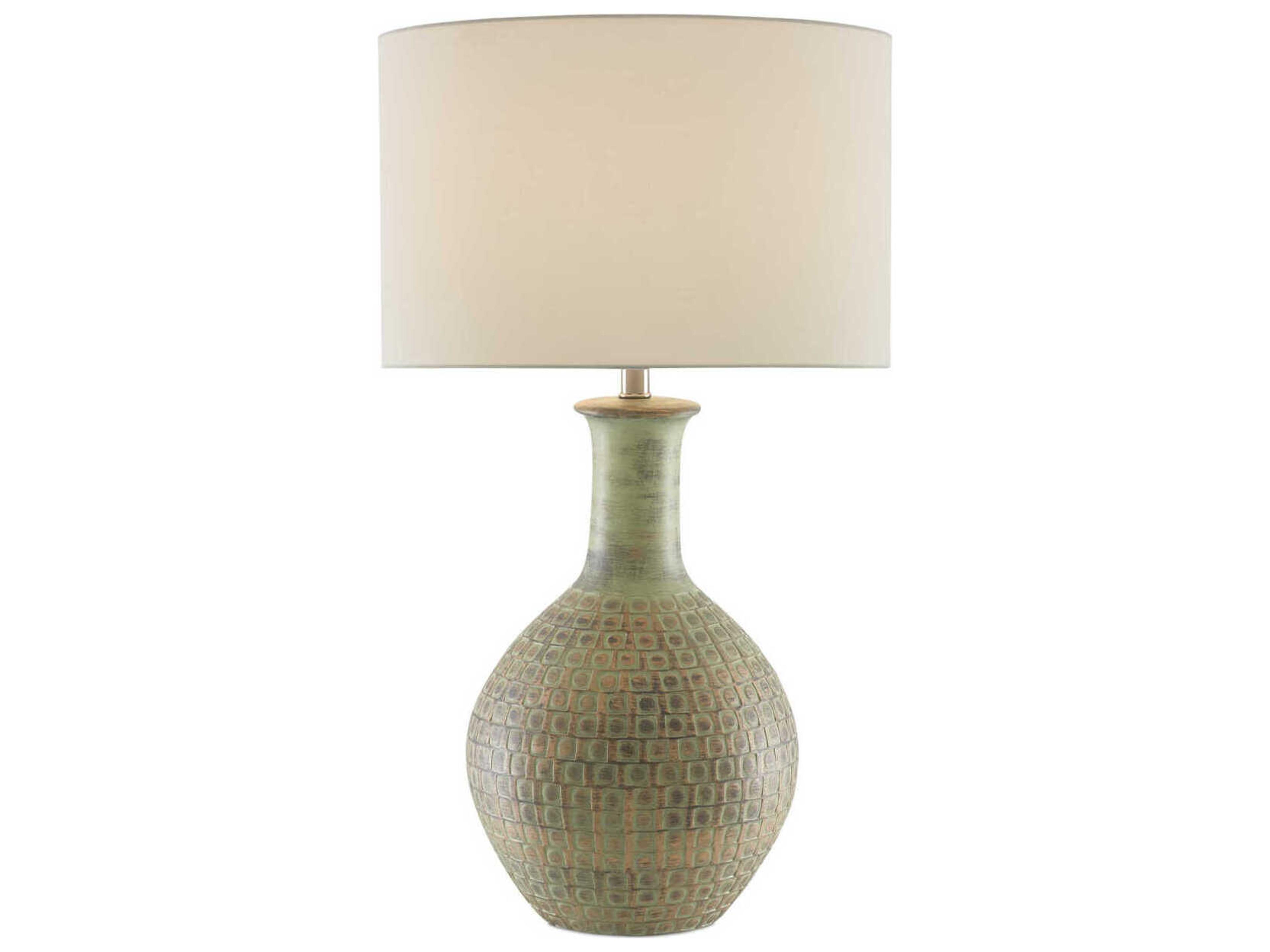 Currey & Company Loro Dark Moss Green Gold Buffet Lamp