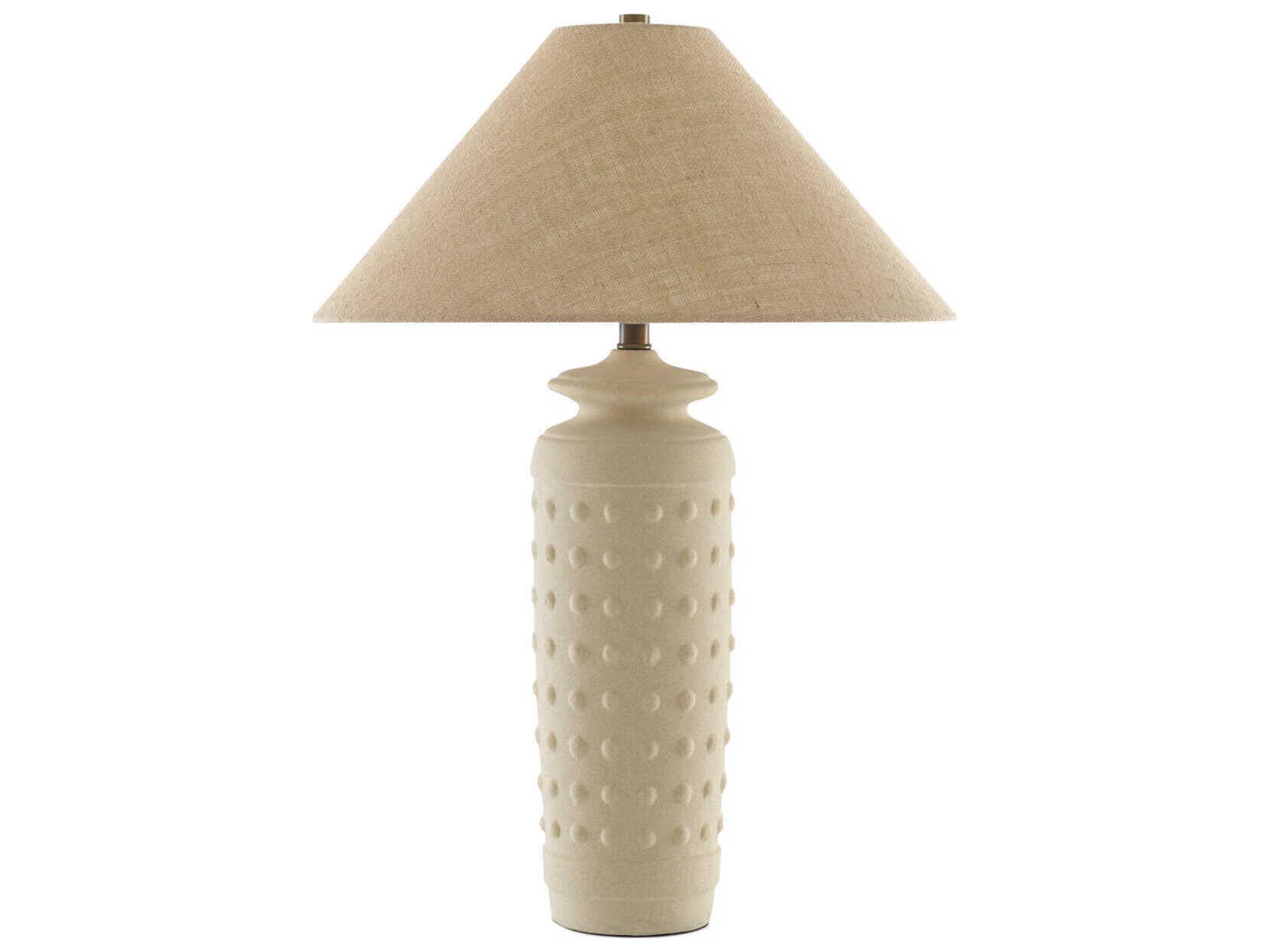 Currey & Company Sonoran Sand Brass Off White Buffet Lamp