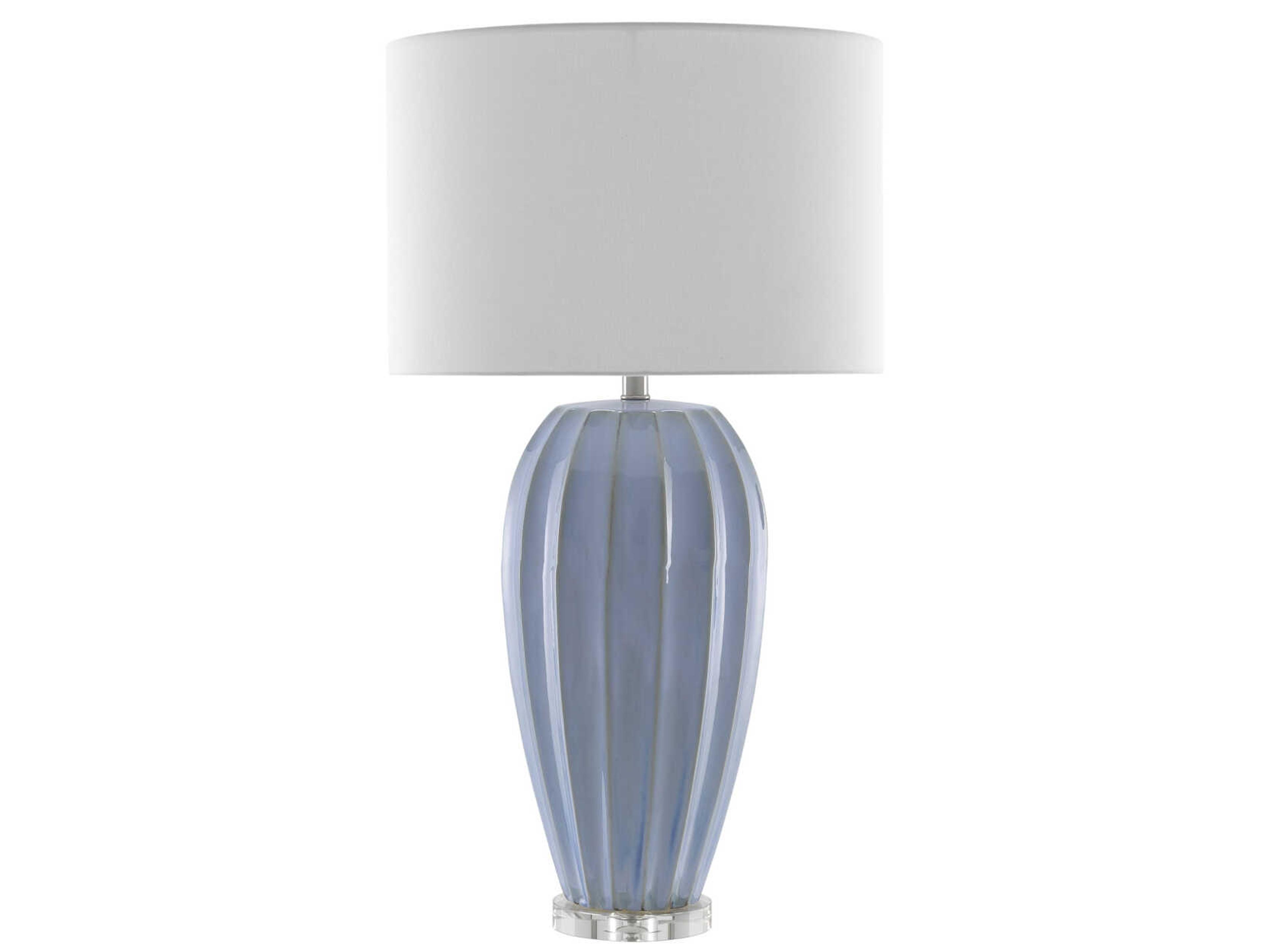 Currey & Company Bluestar Crystal Light Blue Buffet Lamp