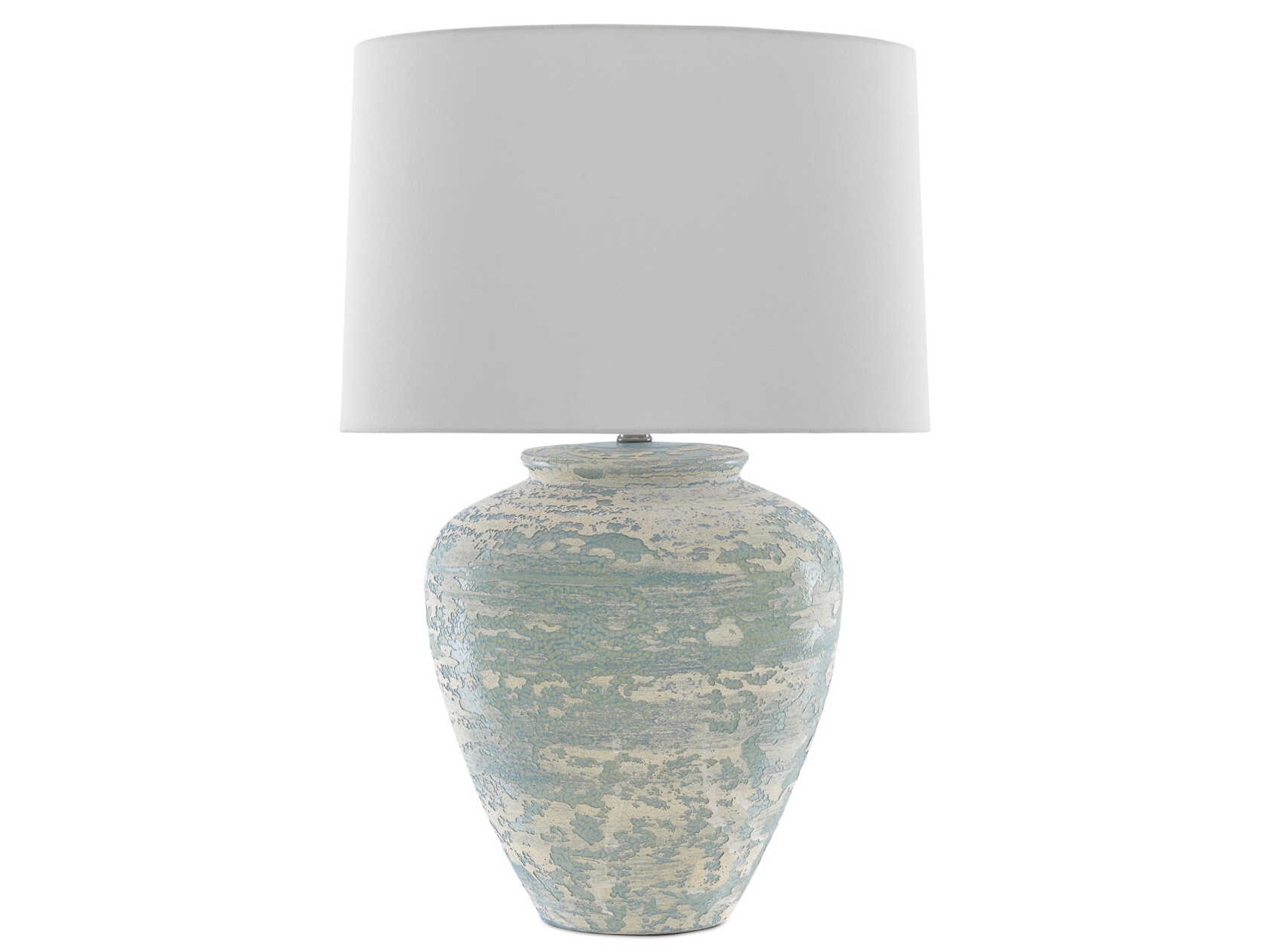 Currey & Company Mimi Aqua Cream Green Buffet Lamp