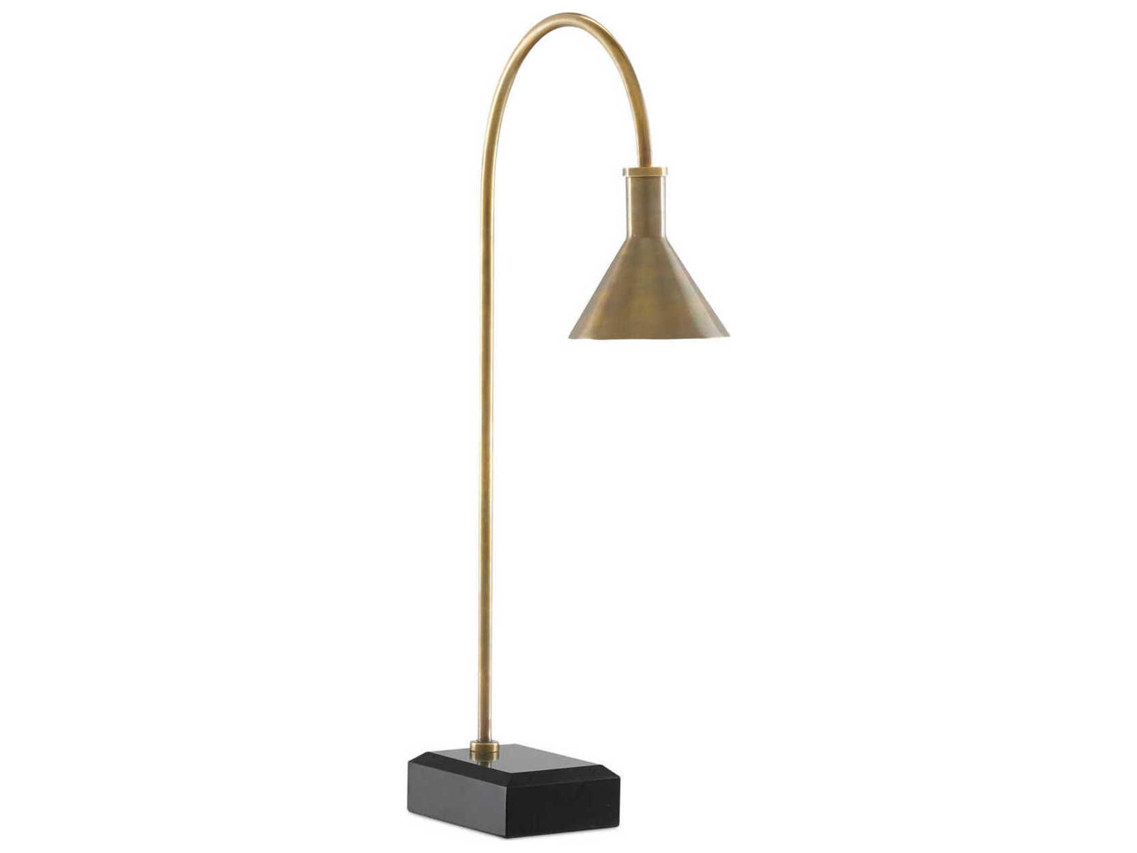Thayer Vintage Brass Black Desk Lamp