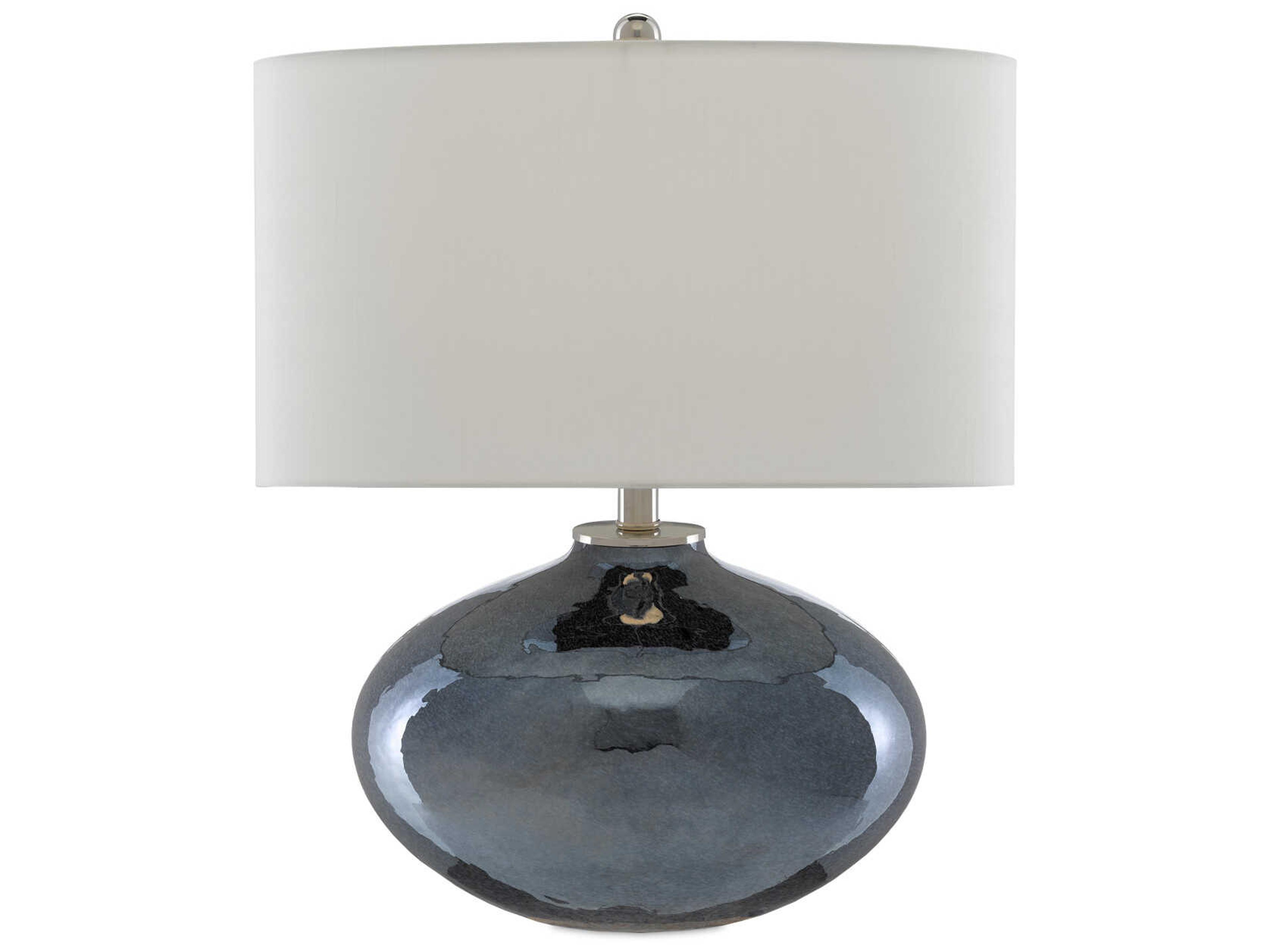 Currey & Company Lucent Glass Blue Plated Polished Nickel Table Lamp