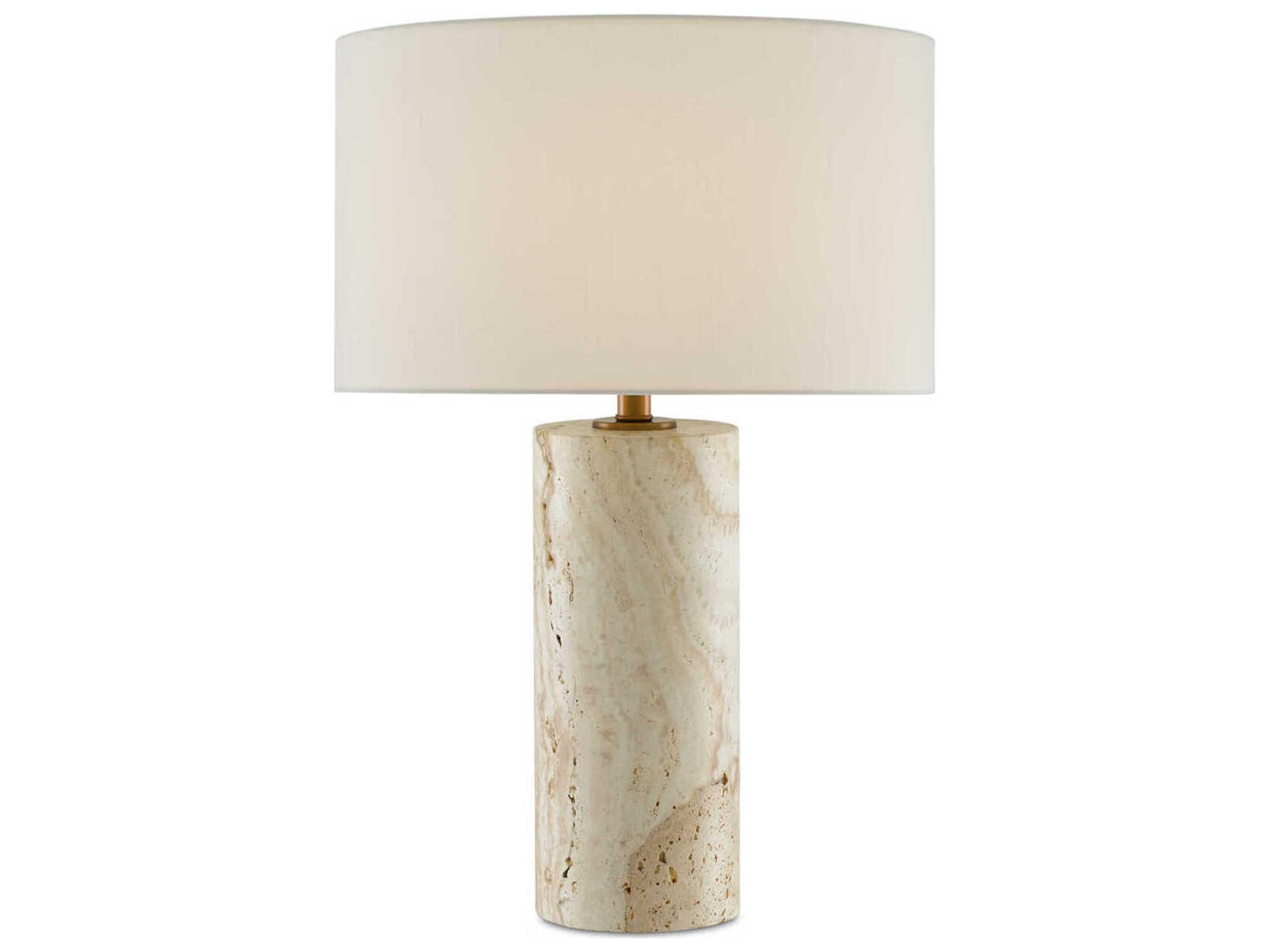 Vespera Marble Table Lamp in Antique Brass